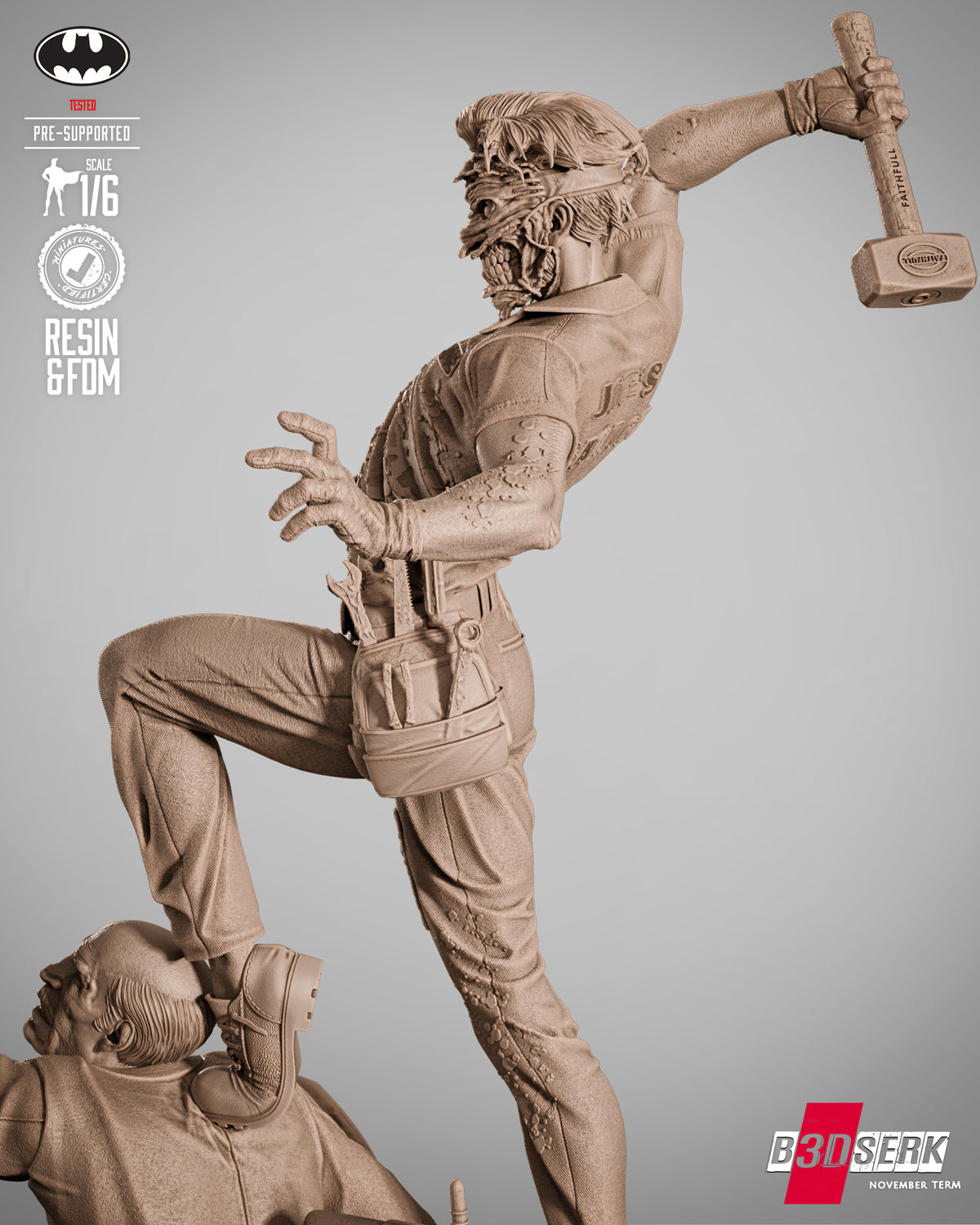 Joke Face Off Statue 3D-Printed Kit
