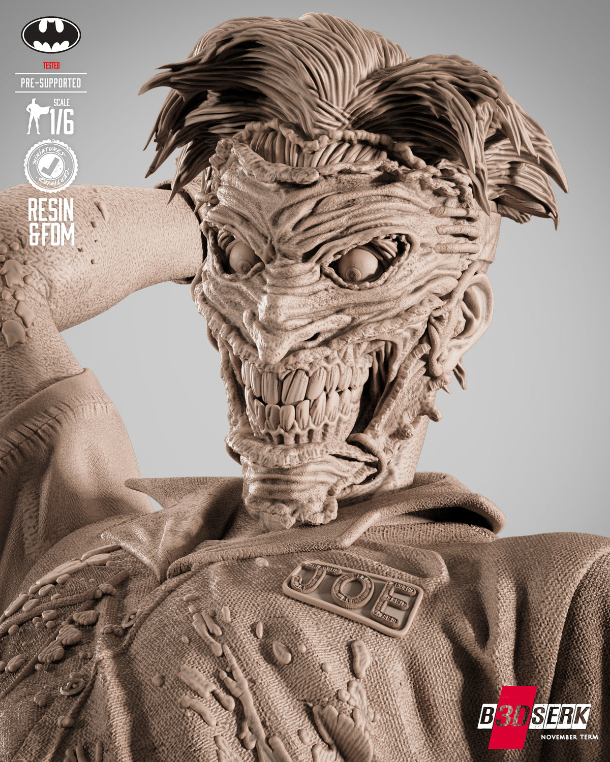 Joke Face Off Statue 3D-Printed Kit