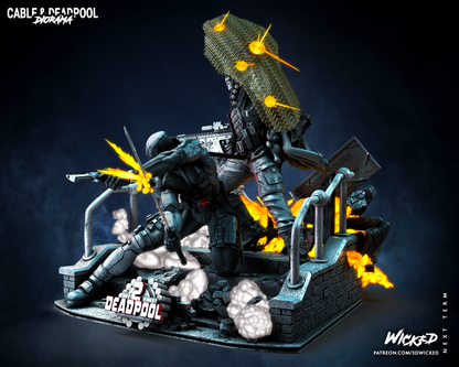 Cable And Deapool Diorama