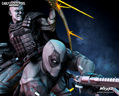 Cable And Deapool Diorama