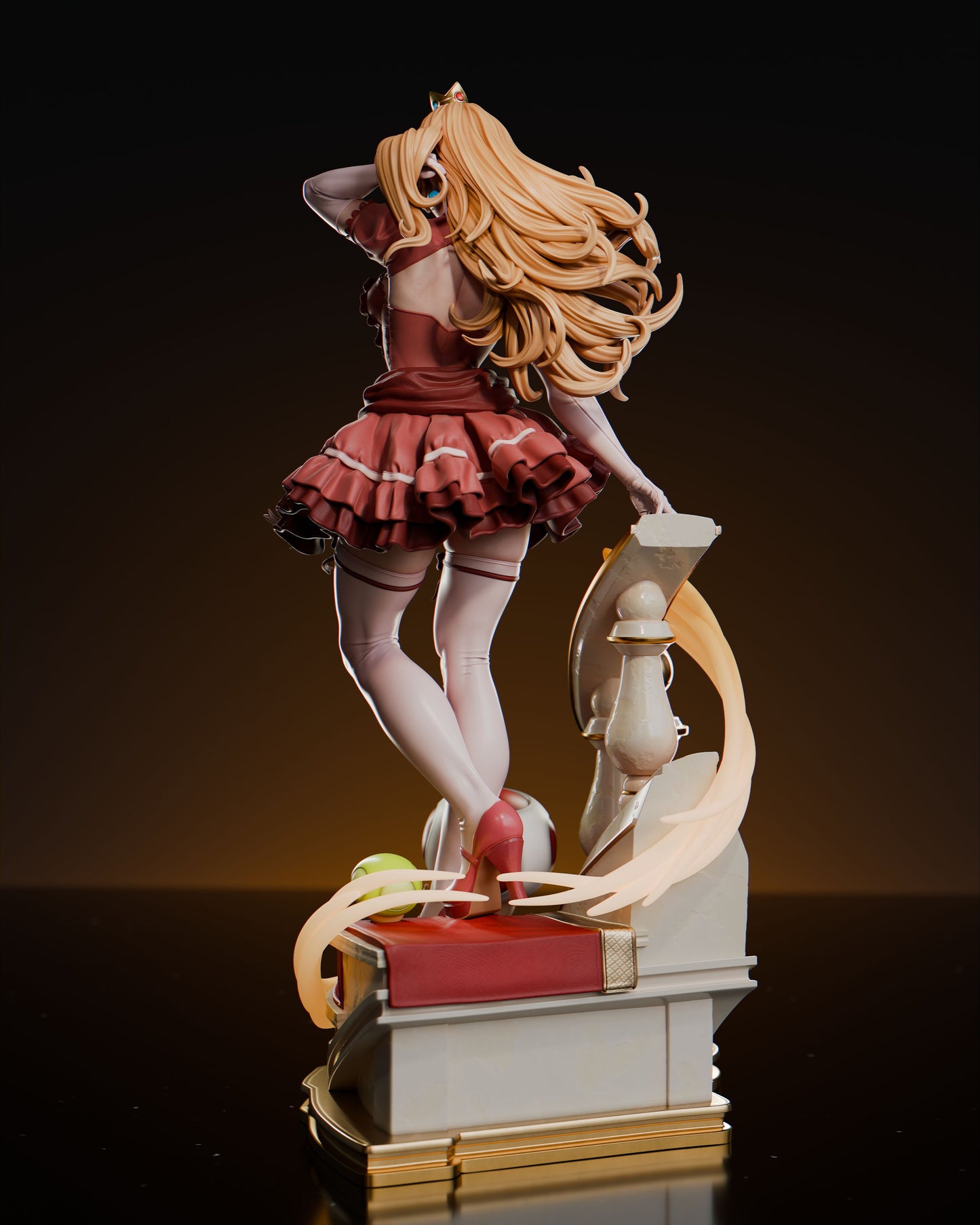 Princess Peach Statue 3D-Printed Kit