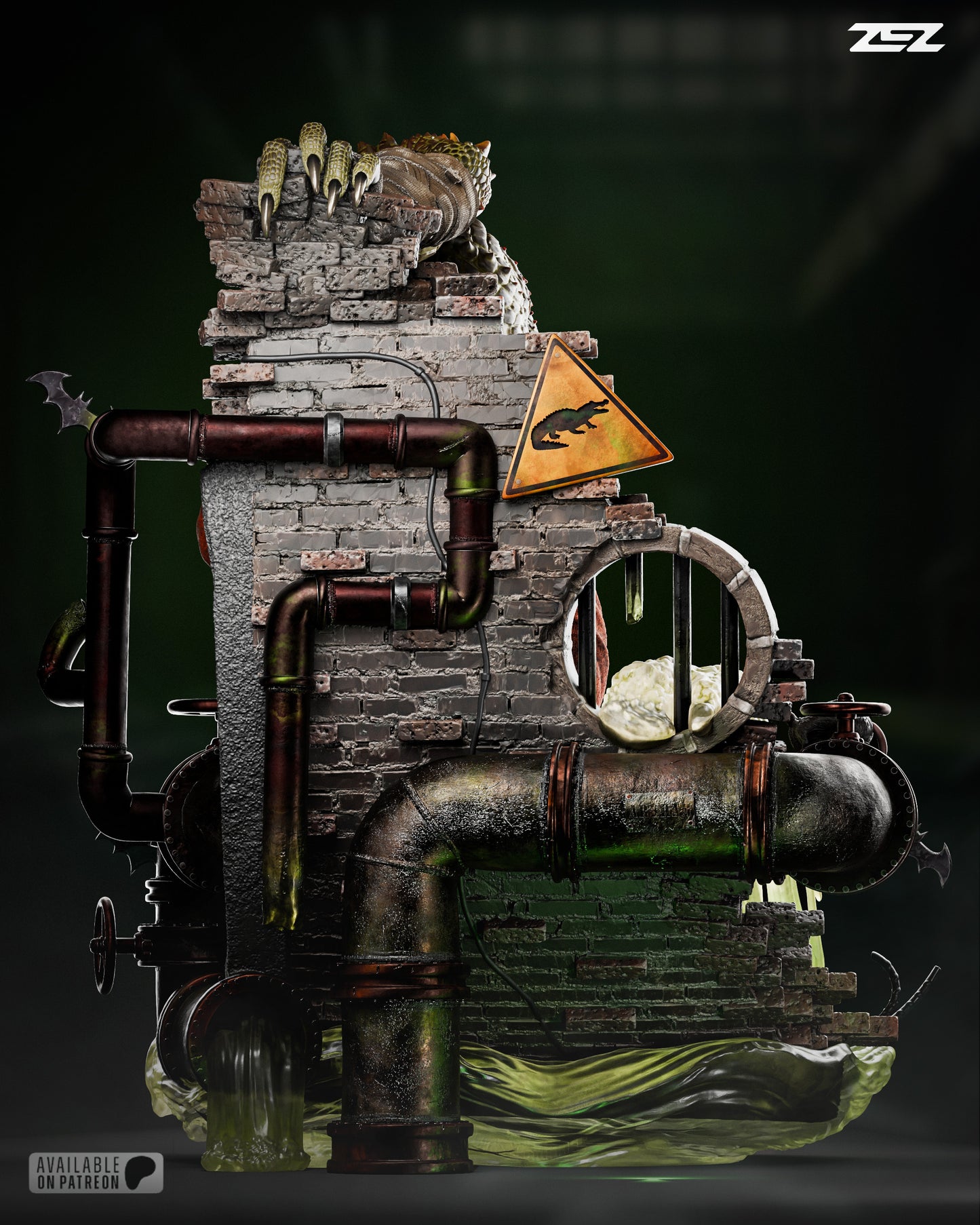 Killer Croc Statue