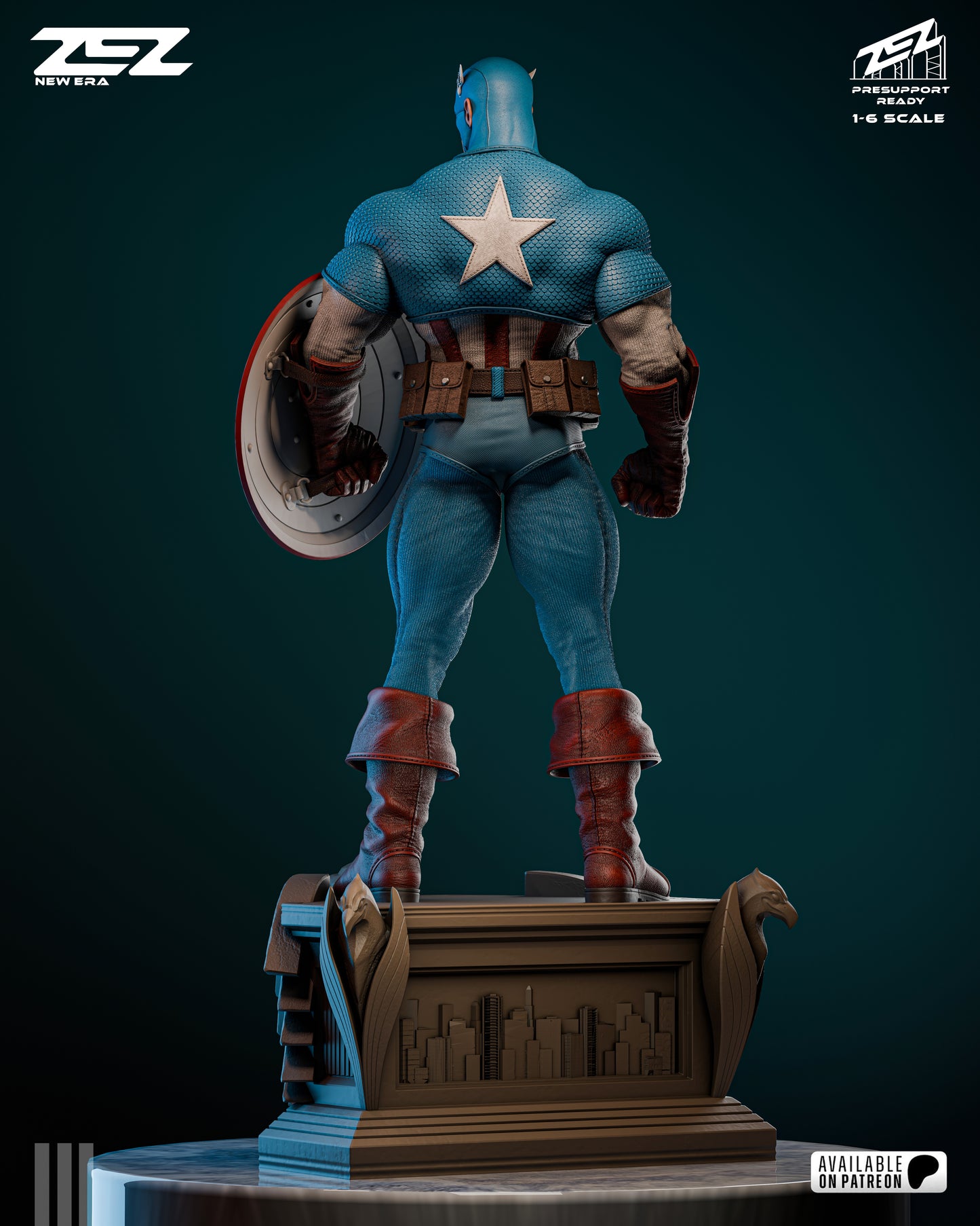 Captain America Museum Pose Statue 3D-Printed Kit