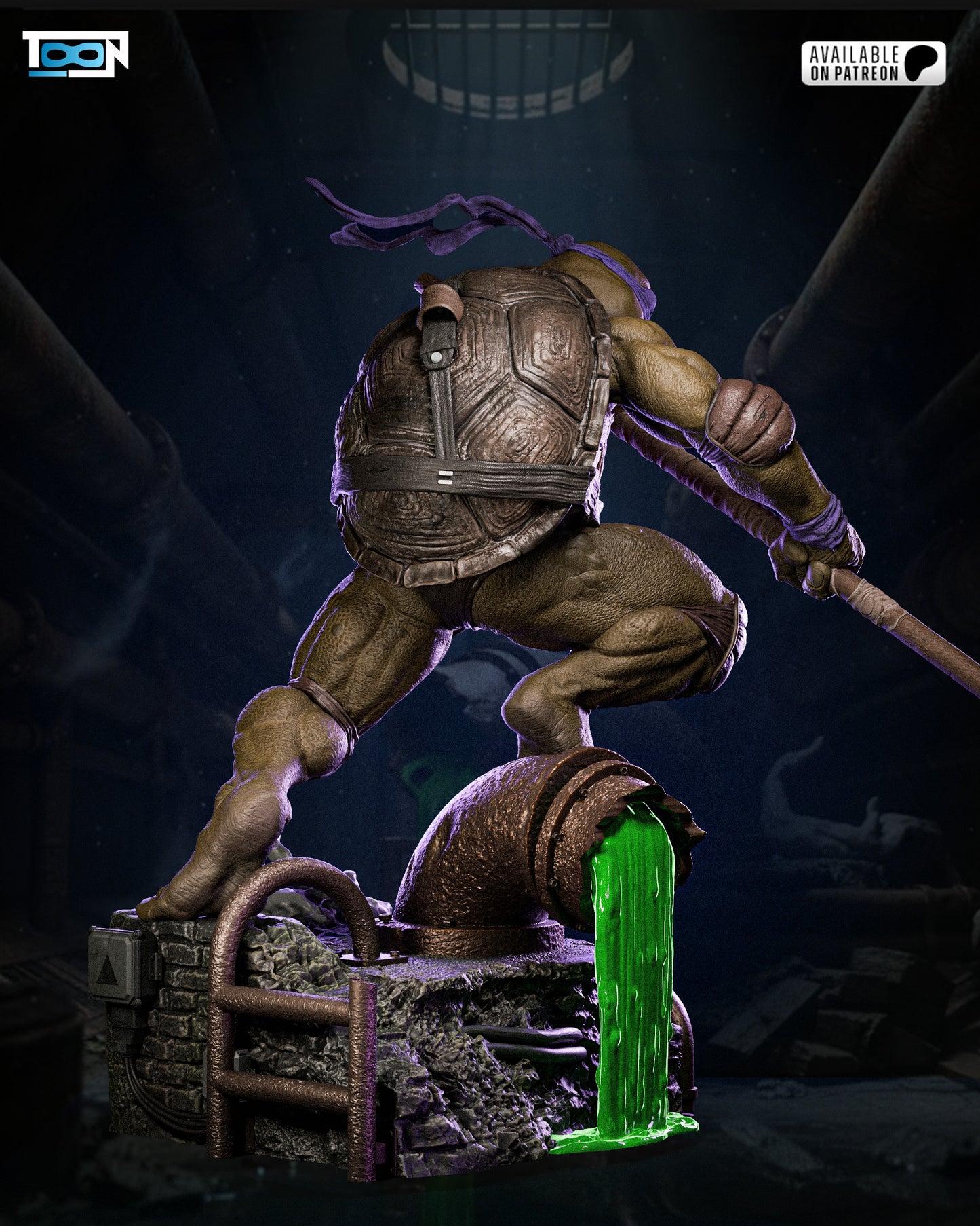 Donatello TMNT Statue 3D-Printed Kit