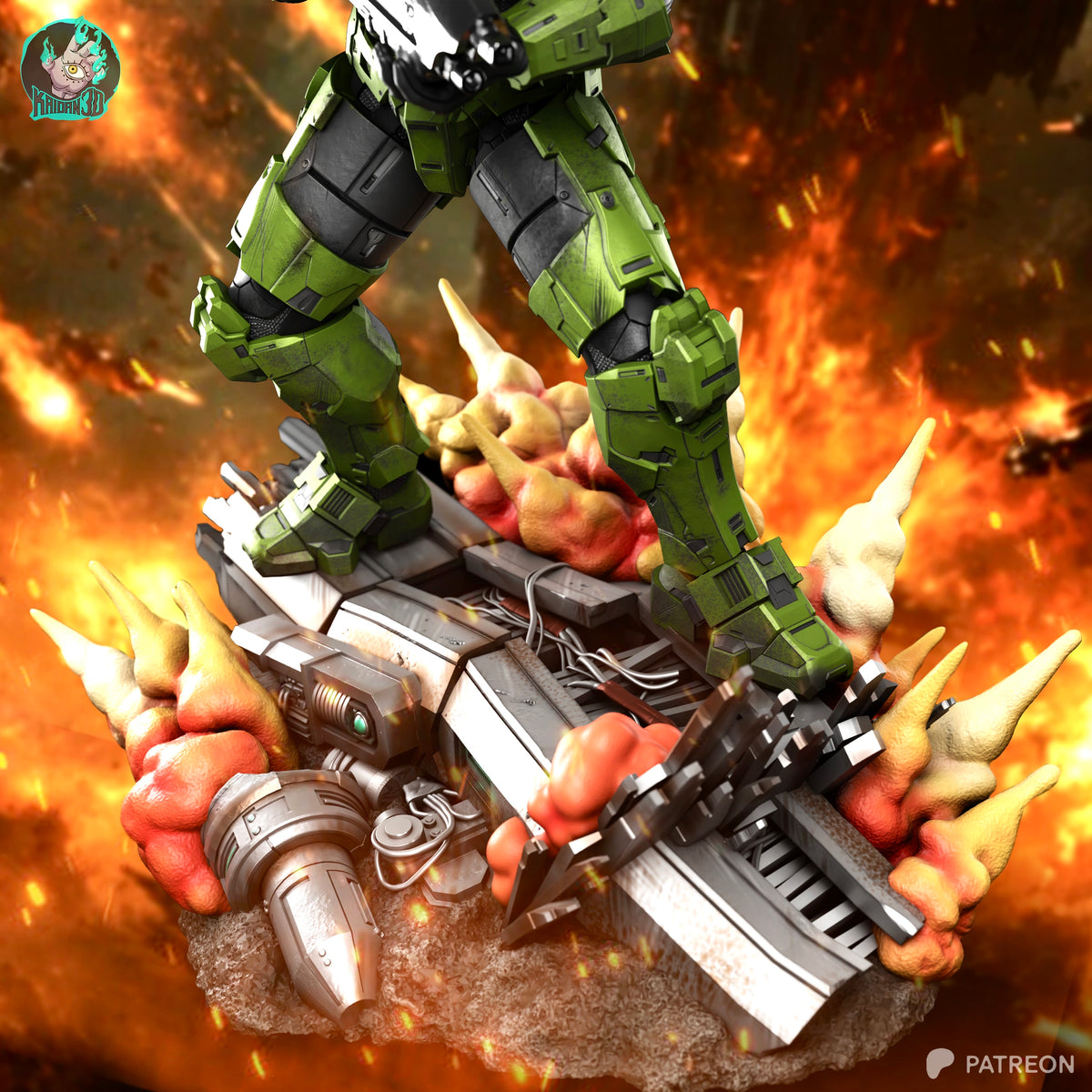 Master Chief Statue 3D-Printed Kit