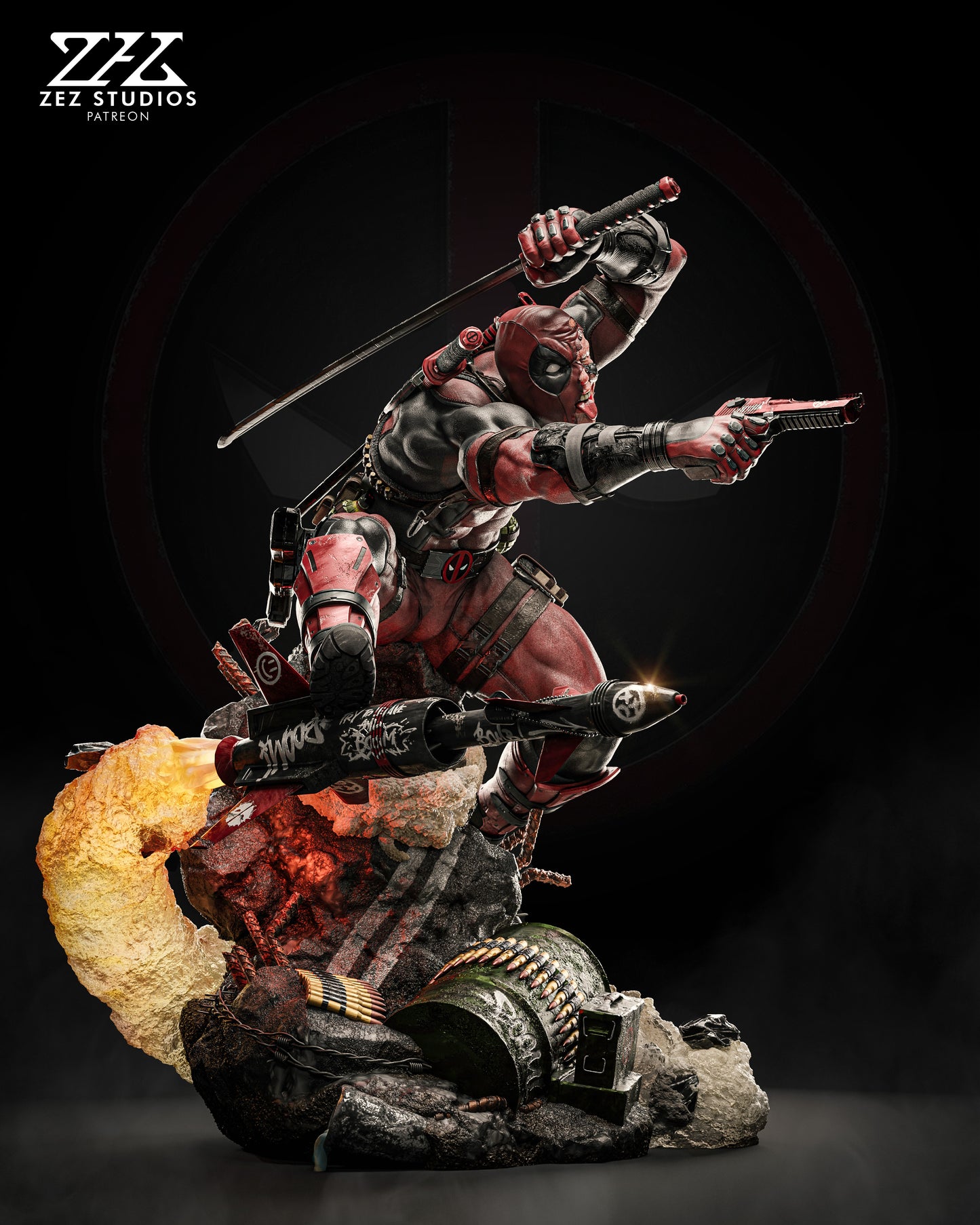 Deadpool Statue 3D-Printed Kit