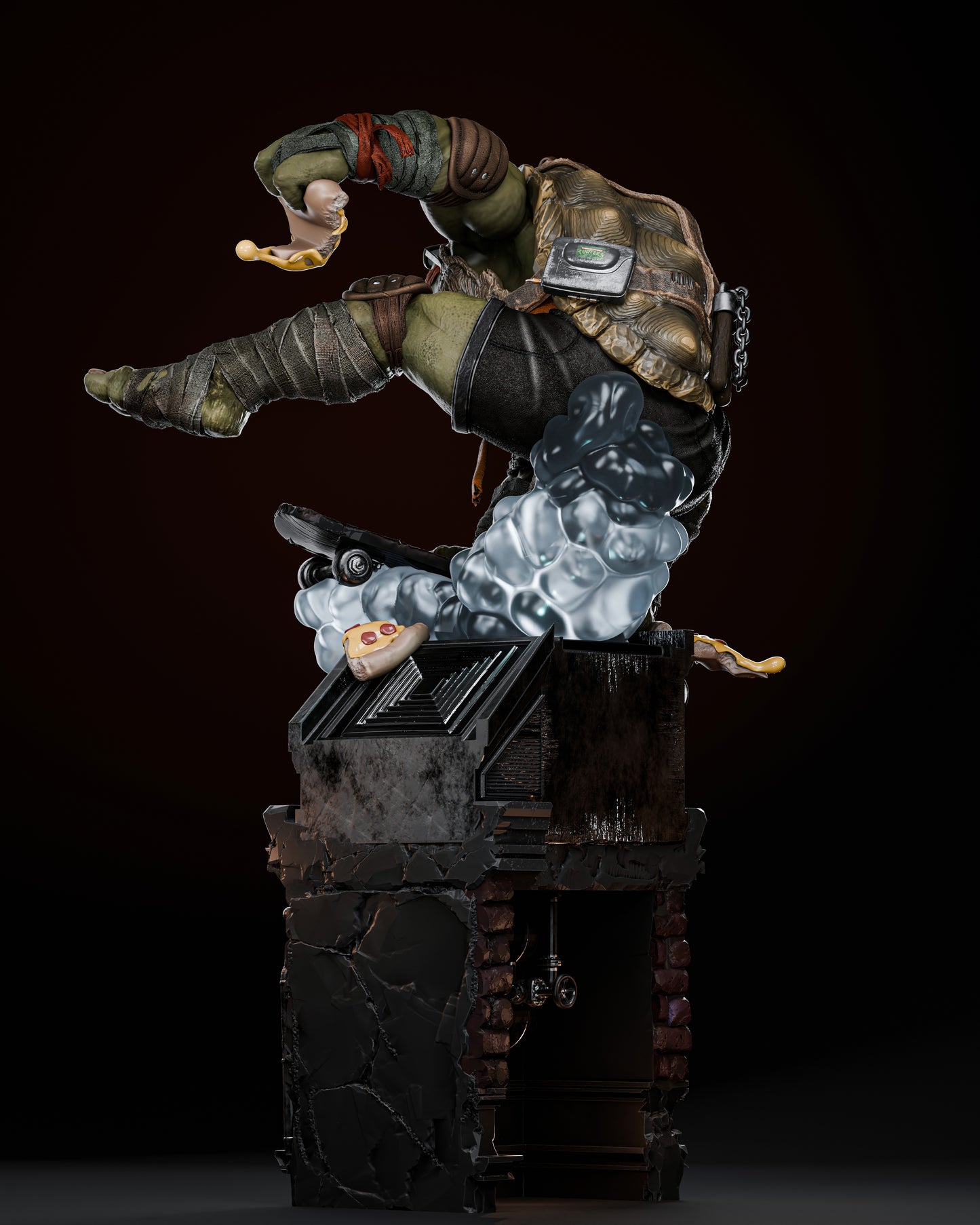 Michalangelo TMNT Statue 3D-Printed Kit