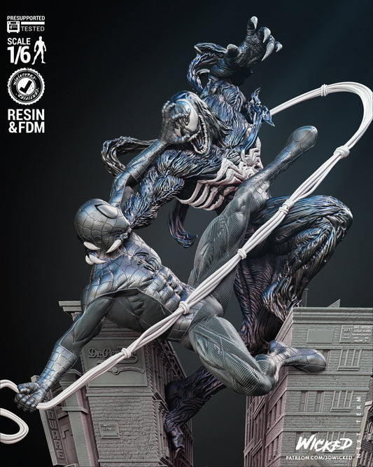 Venom and Spiderman Diorama