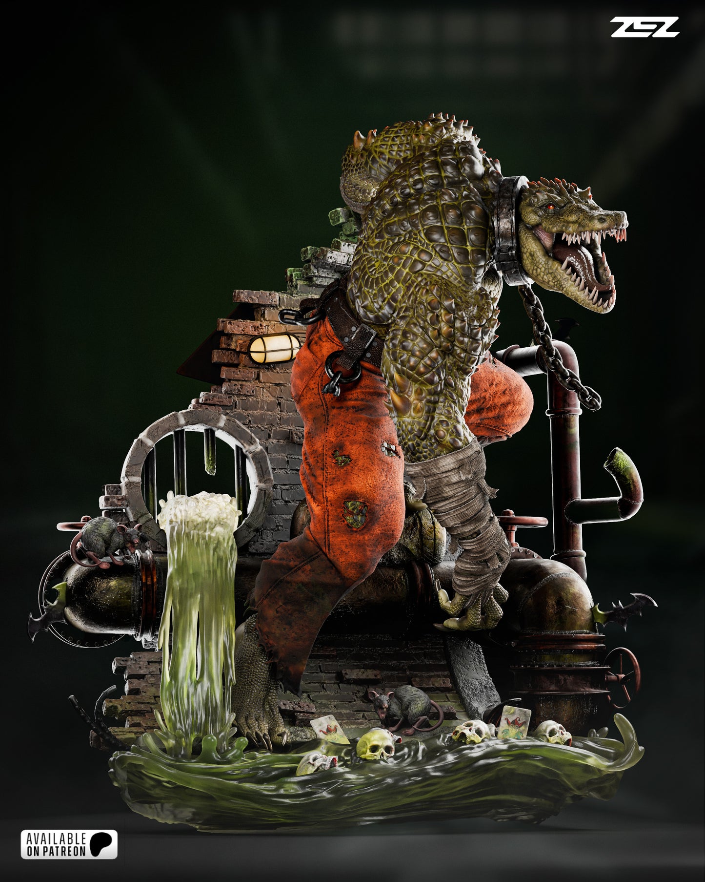 Killer Croc Statue