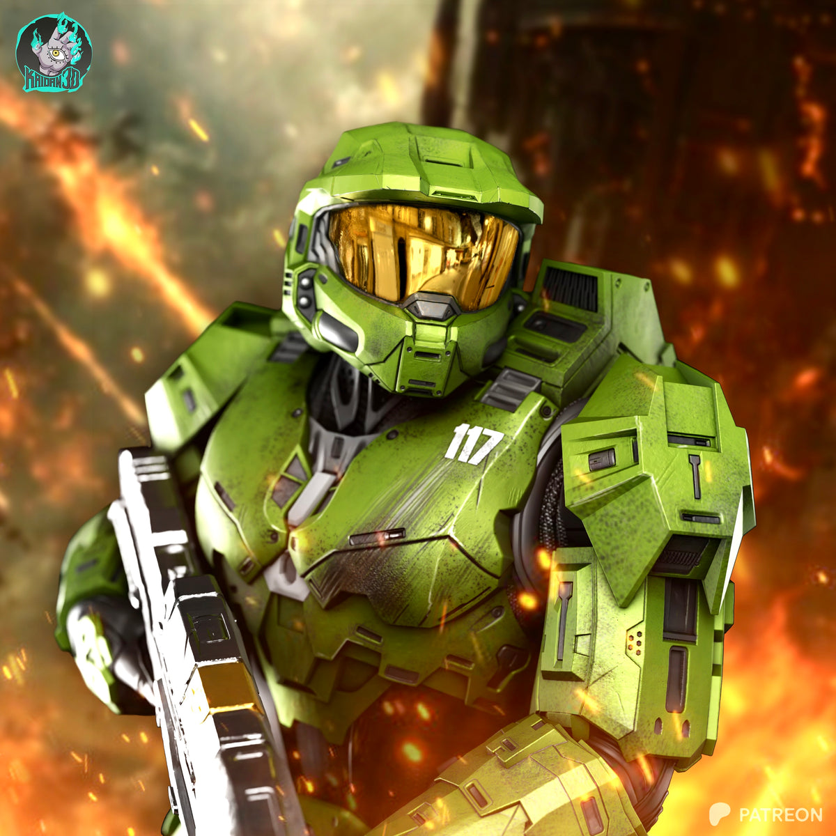 Master Chief Statue 3D-Printed Kit