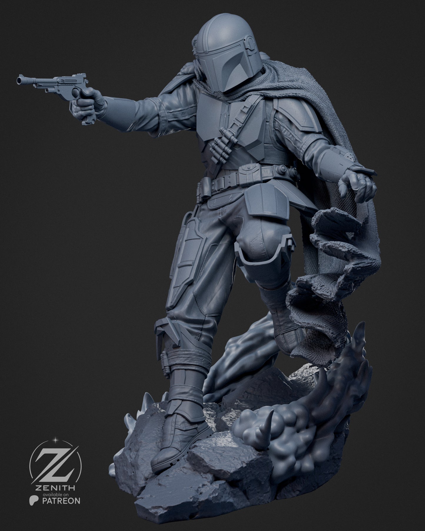 Mandalorian Statue 3D-Printed Kit