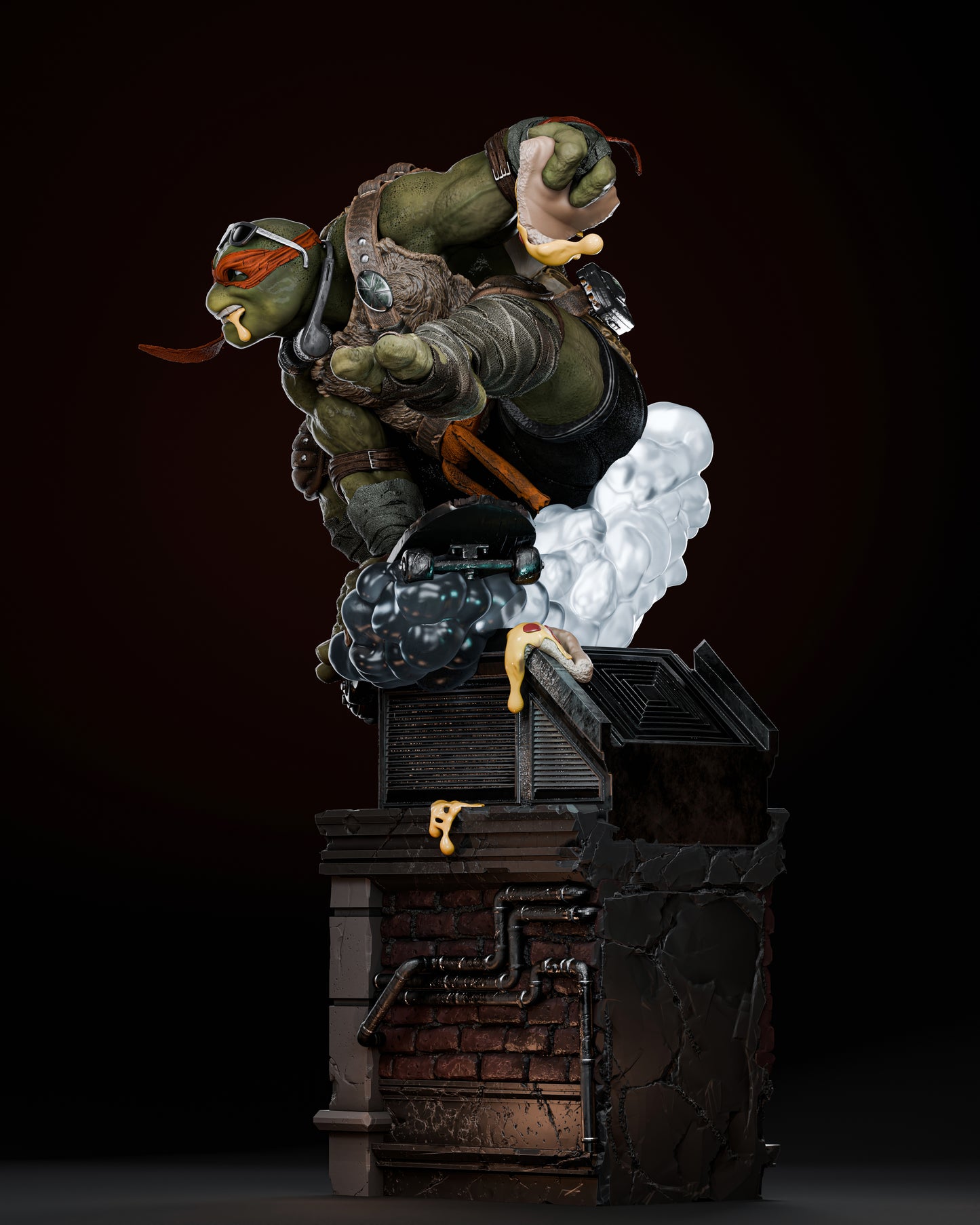 Michalangelo TMNT Statue 3D-Printed Kit