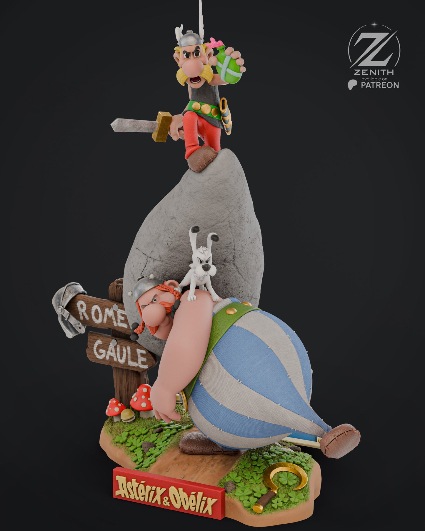 Asterix And Obelix Statue 3D-Printed Kit