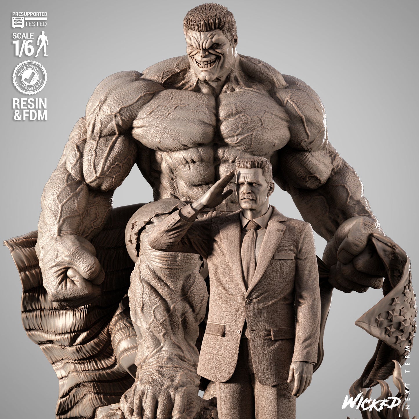 Red Hulk & Ross Diorama
