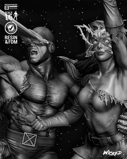 Jean And Cyclops Diorama 3D-Printed Kit