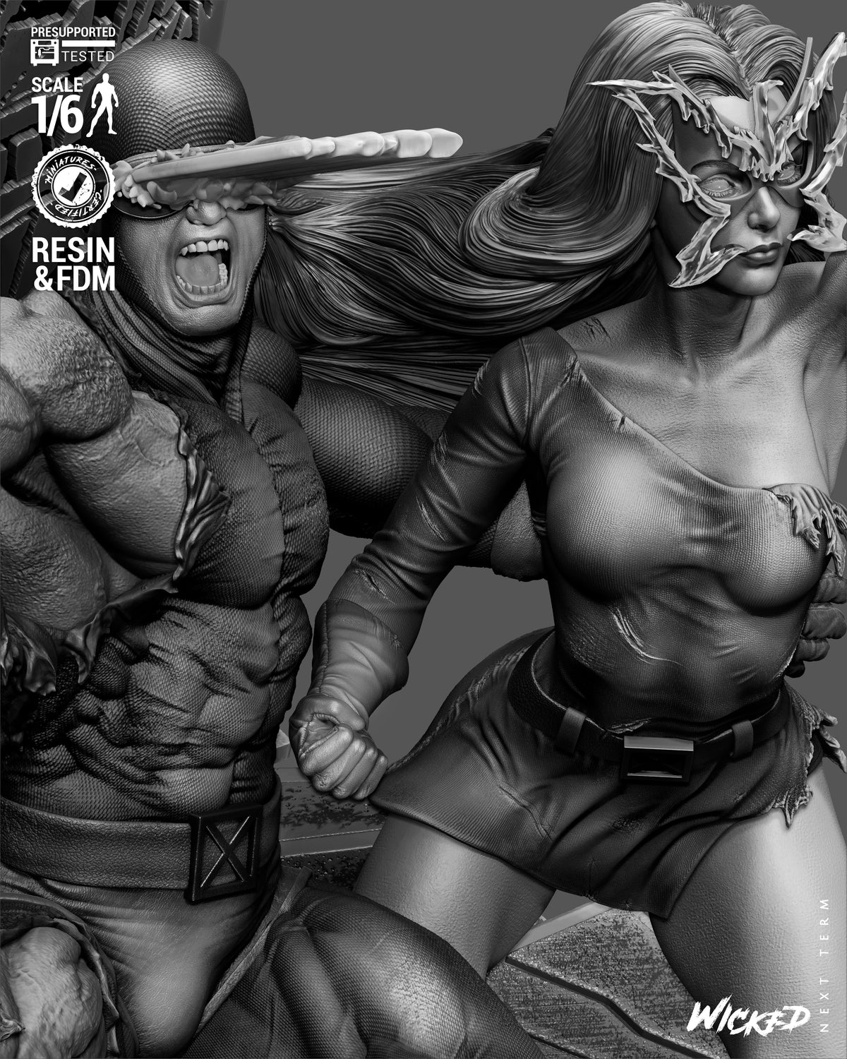 Jean And Cyclops Diorama 3D-Printed Kit