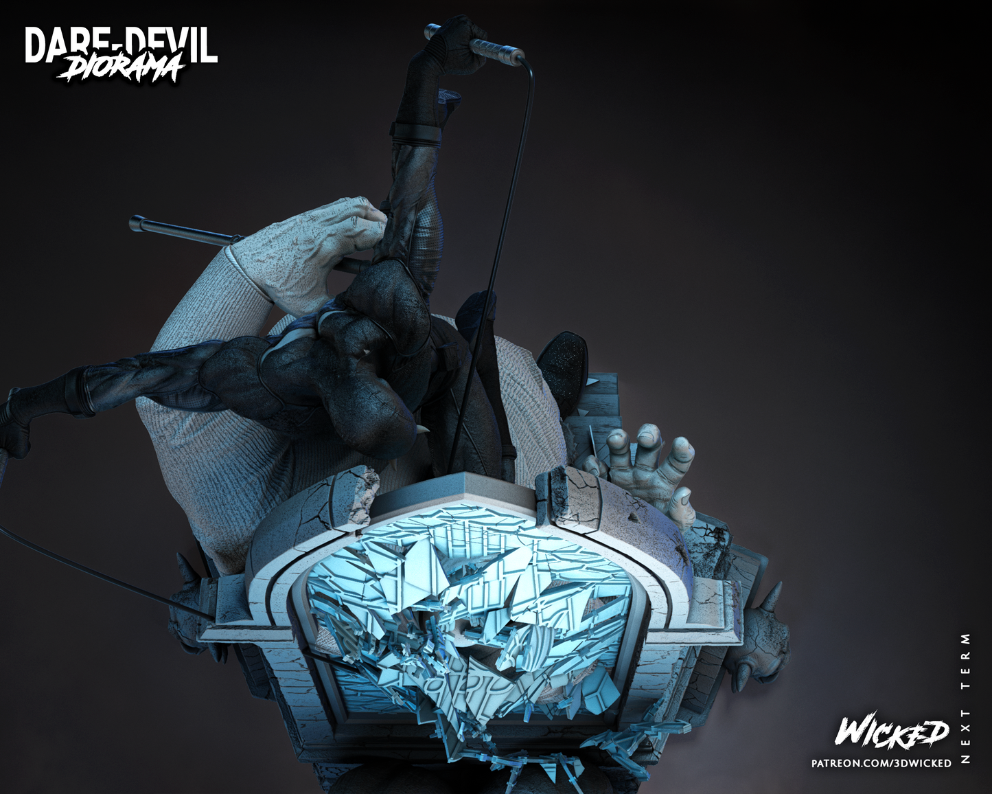 Kingpin vs Daredevil Diorama
