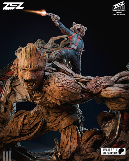 Groot & Rocket Statue
