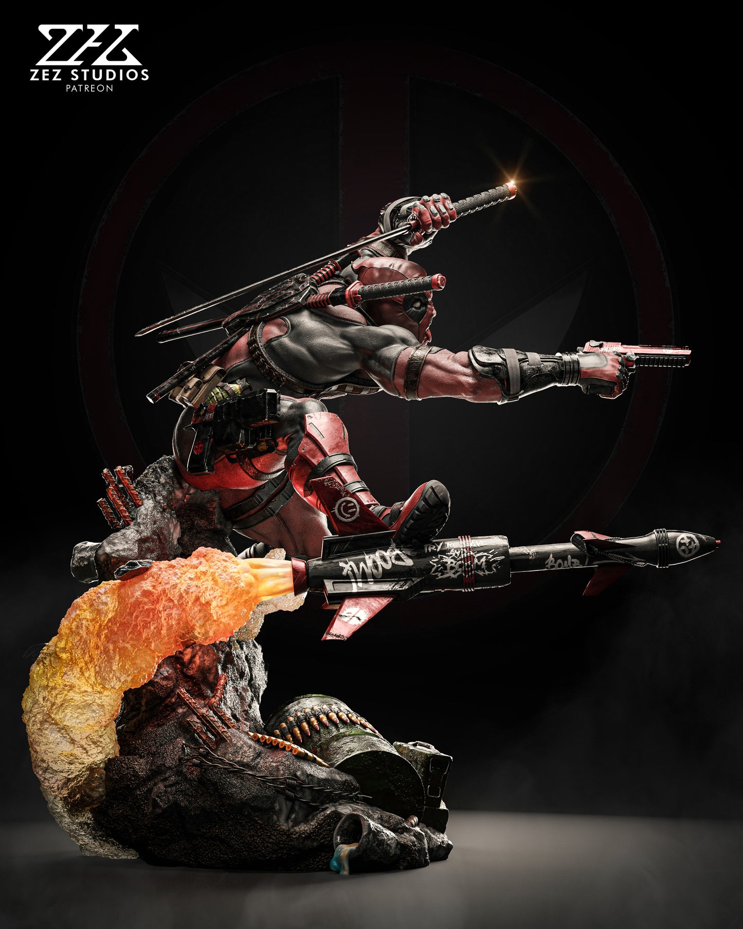 Deadpool Statue 3D-Printed Kit