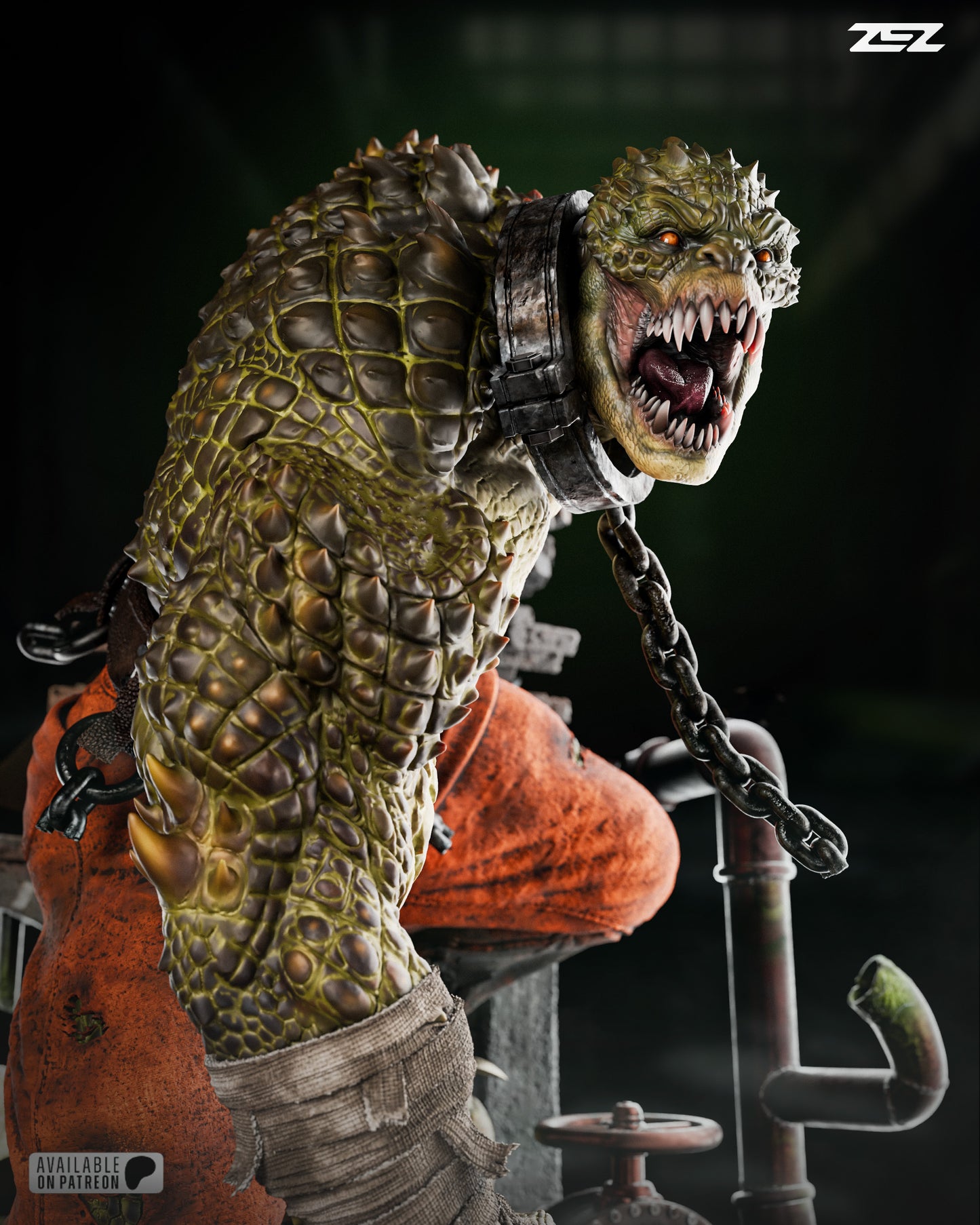 Killer Croc Statue