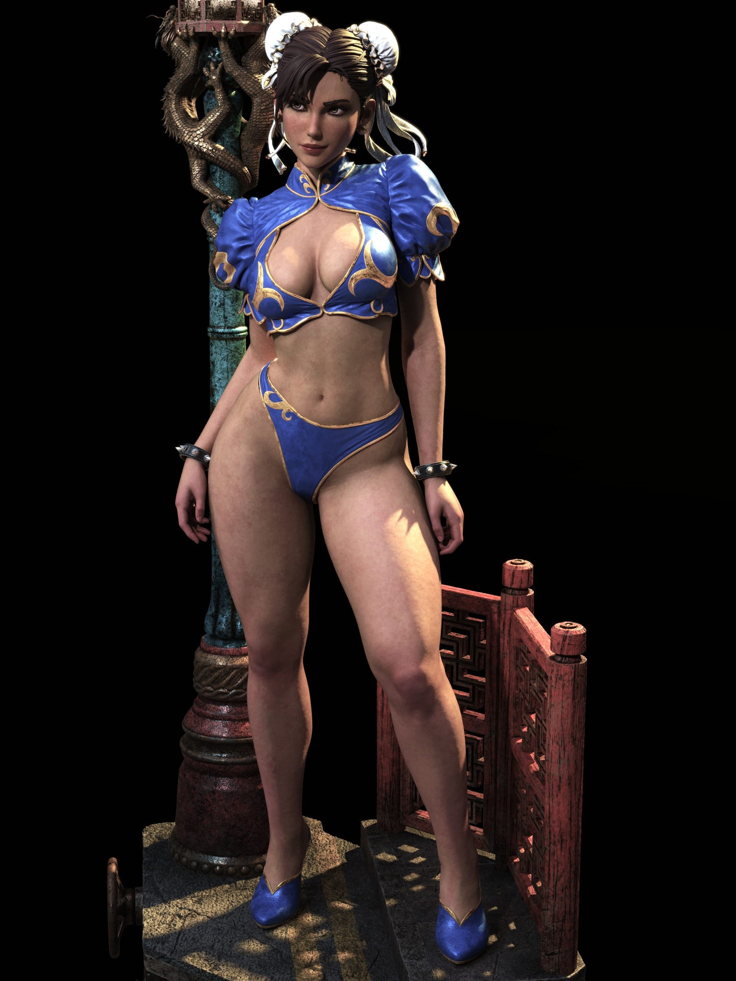 Chun-Li Statue 3D-Printed Kit