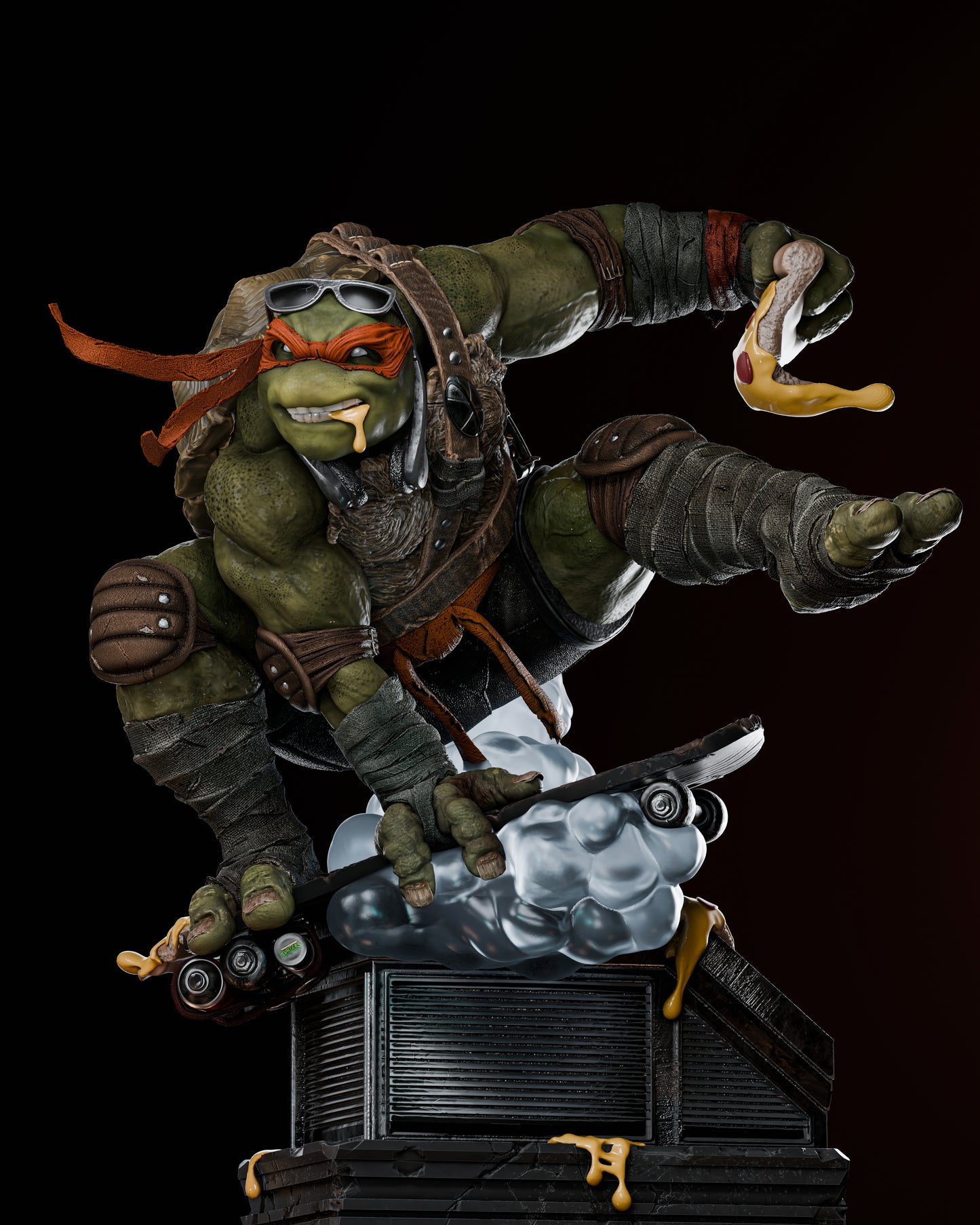 Michalangelo TMNT Statue 3D-Printed Kit