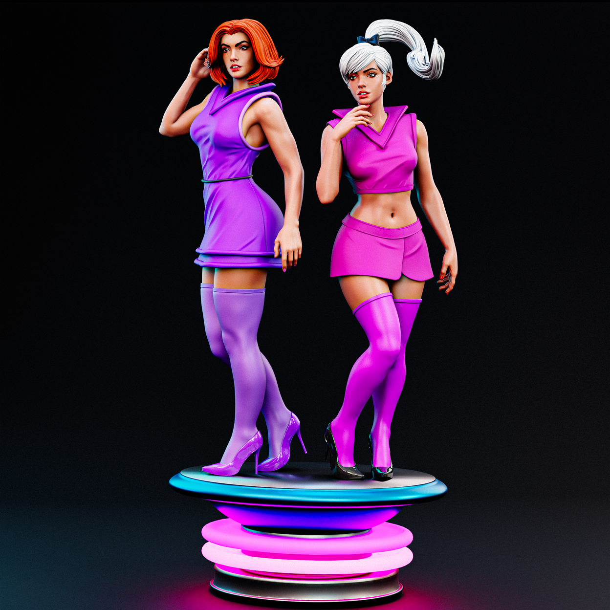 Jane And Judy Jetson Statue 3D-Printed Kit