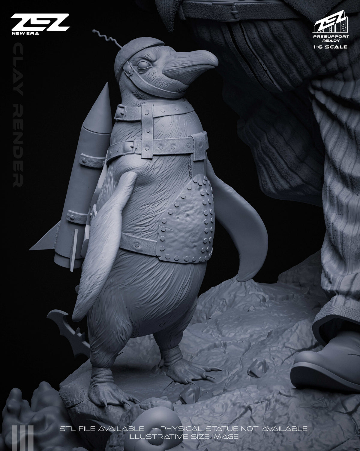 Penguin Statue 3D-Printed Kit