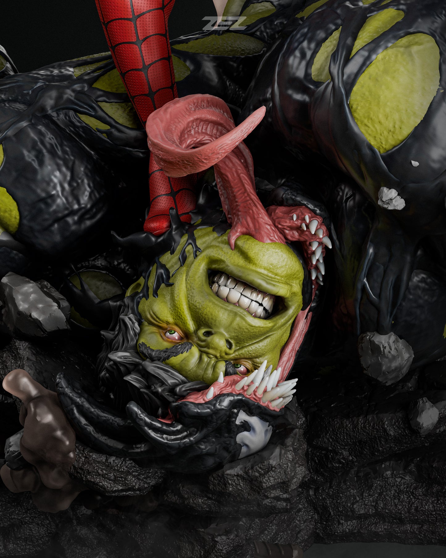 Spiderman VS Hulk Statue 3D-Printed Kit