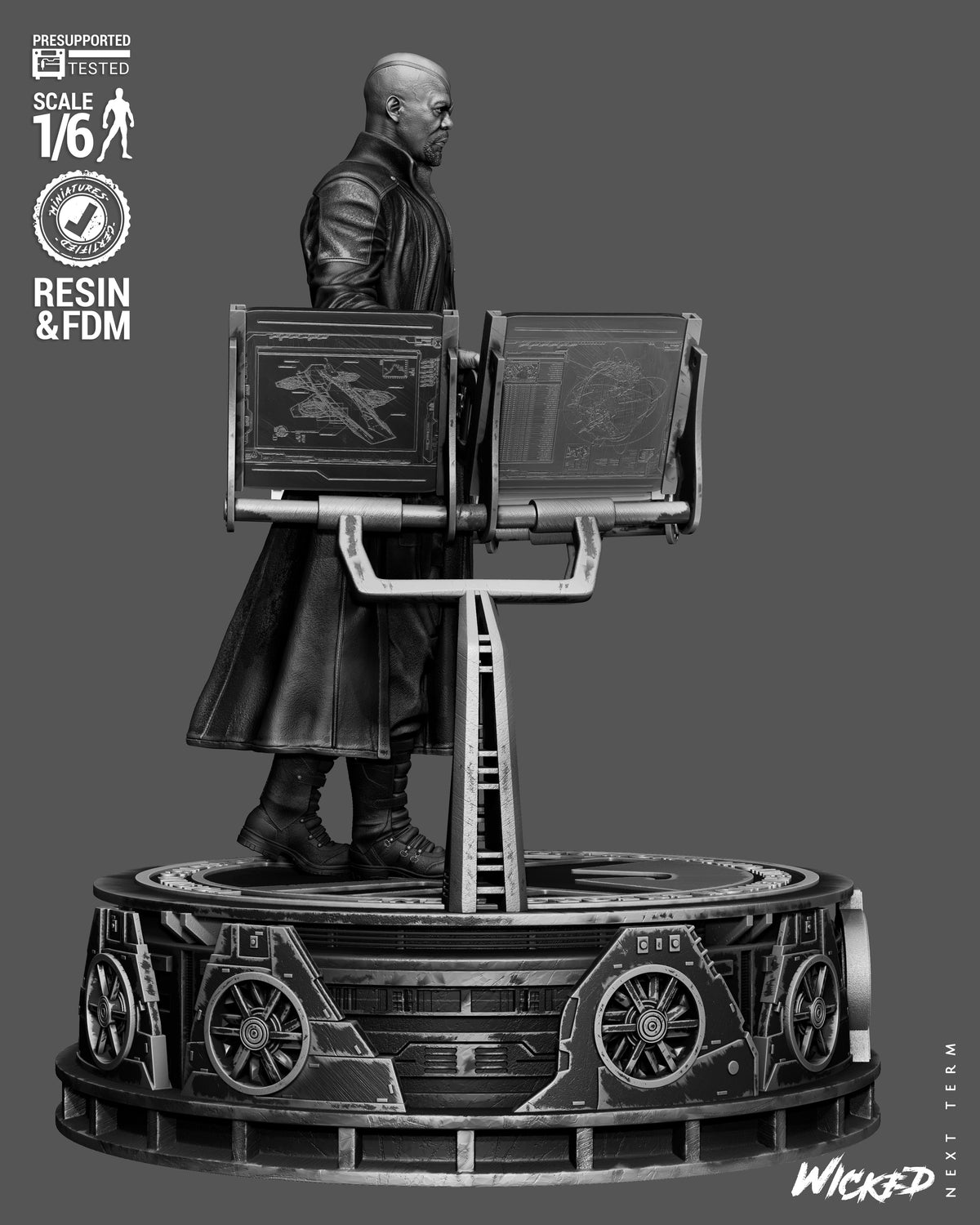 Nick Fury Statue 3D-Printed Kit