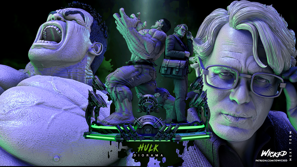 Incredible Hulk & Bruce Banner Diorama