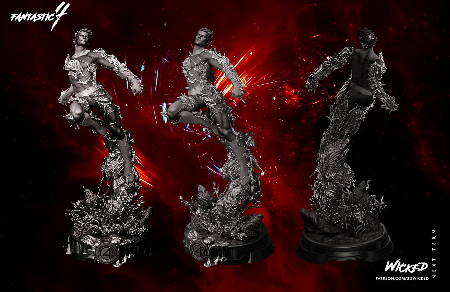 Johnny Storm ( Fantastic Four) Statue