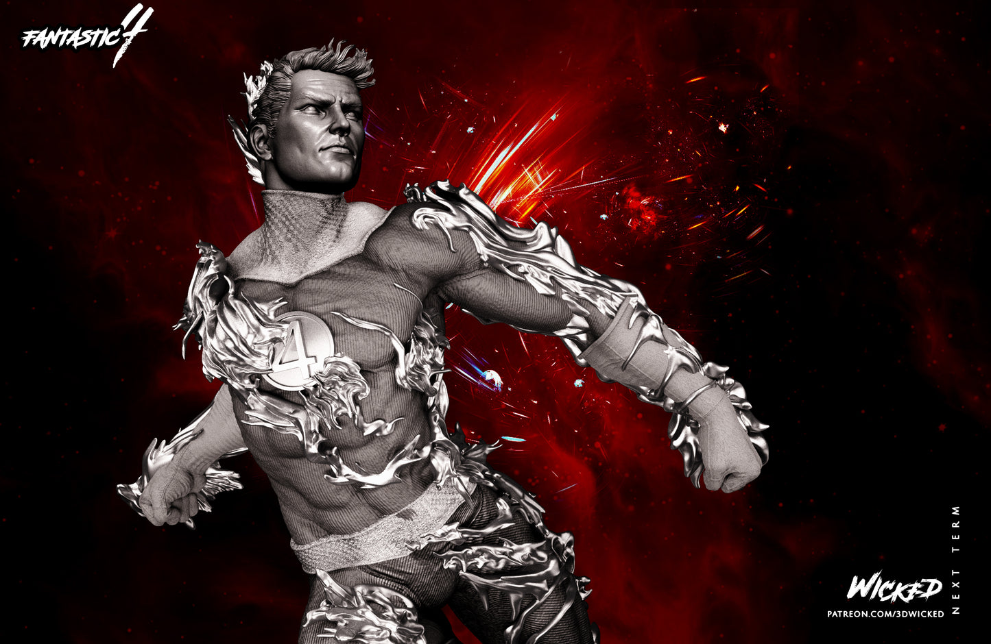 Johnny Storm ( Fantastic Four) Statue