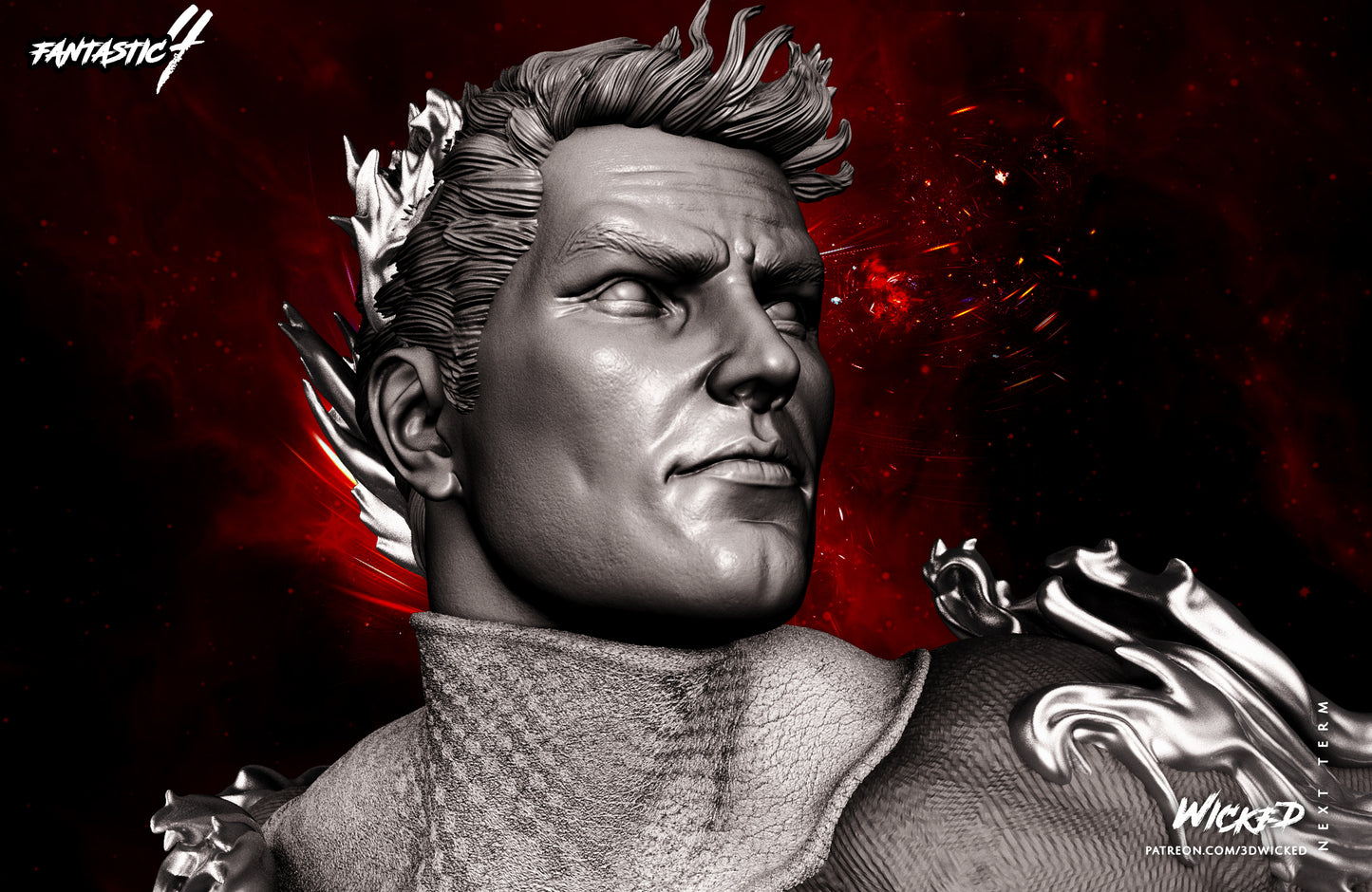 Johnny Storm ( Fantastic Four) Statue