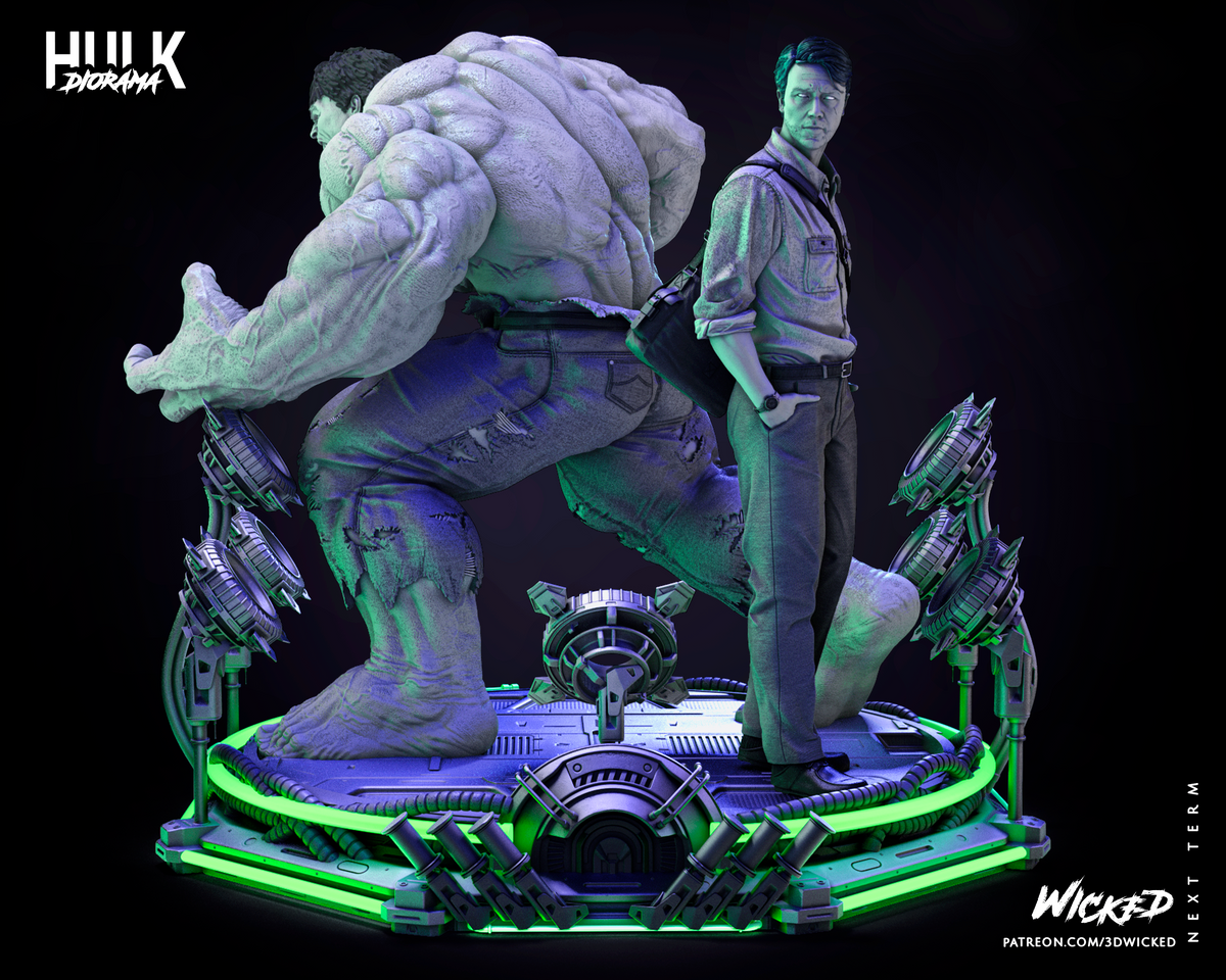 Incredible Hulk & Bruce Banner Diorama