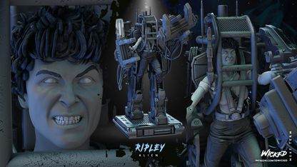 Ripley & Power Loader - Aliens Statue