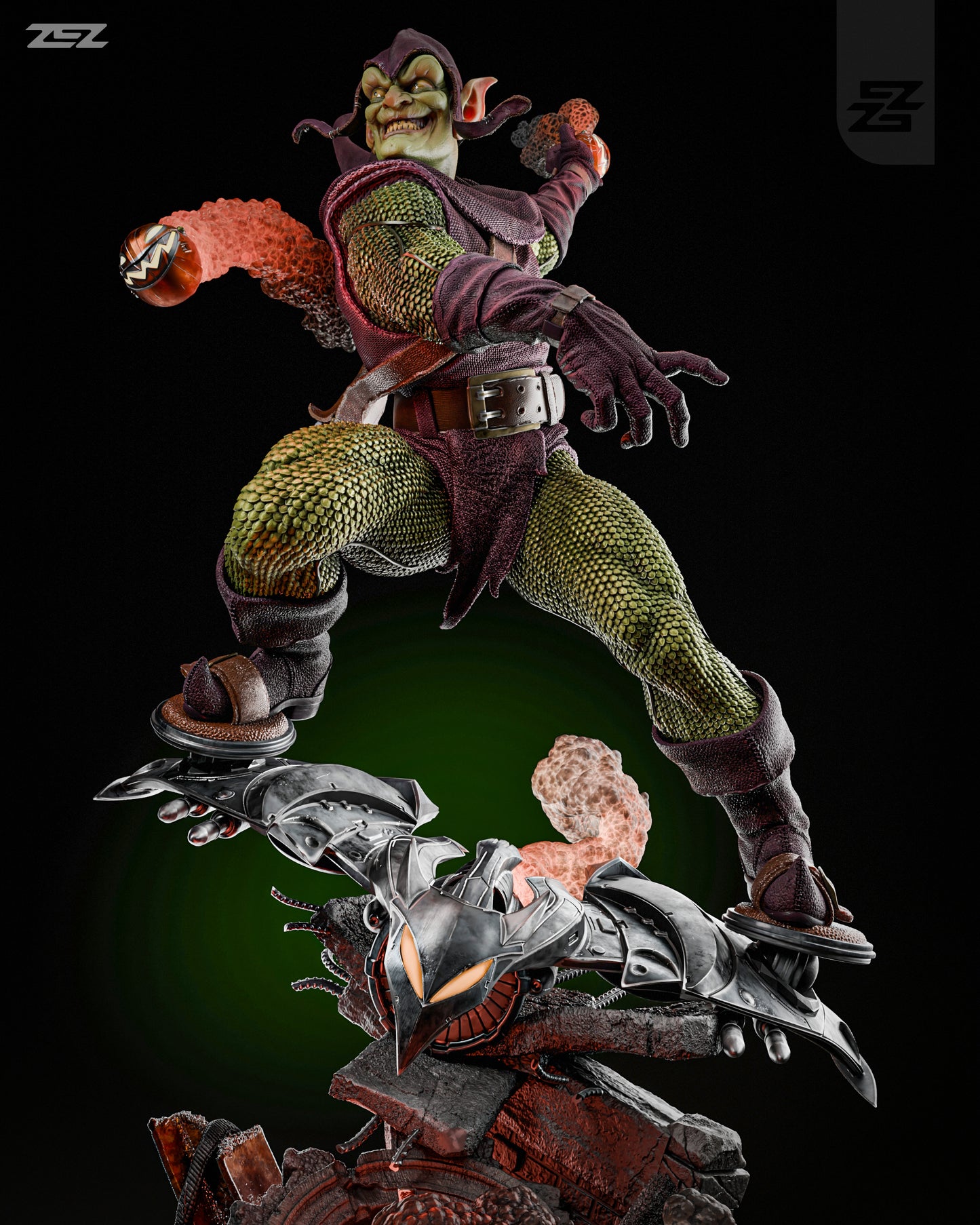 Green Goblin Statue 3D-Printed Kit