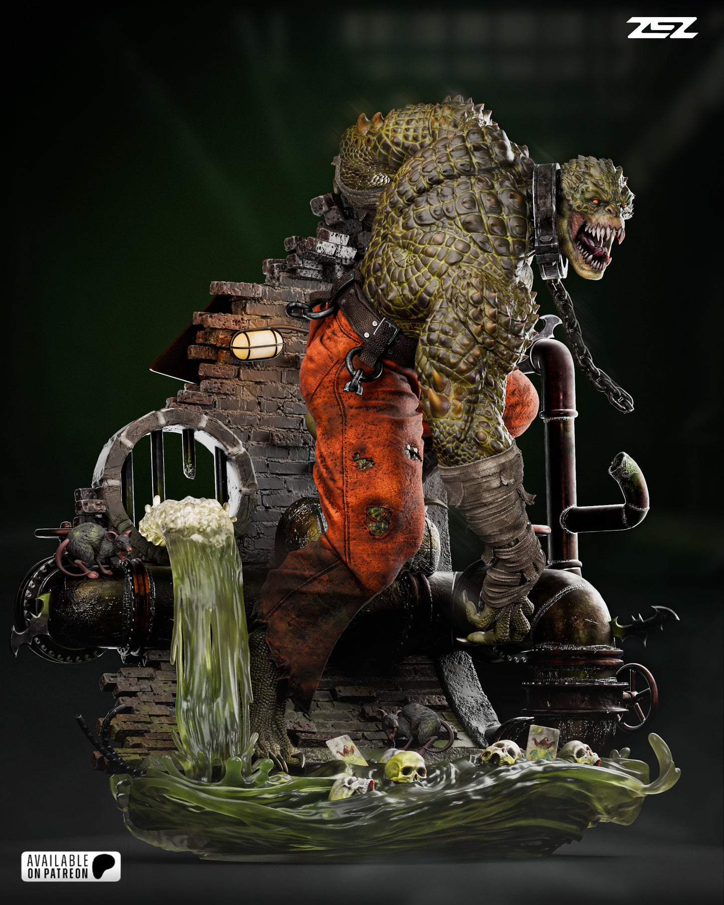 Killer Croc Statue