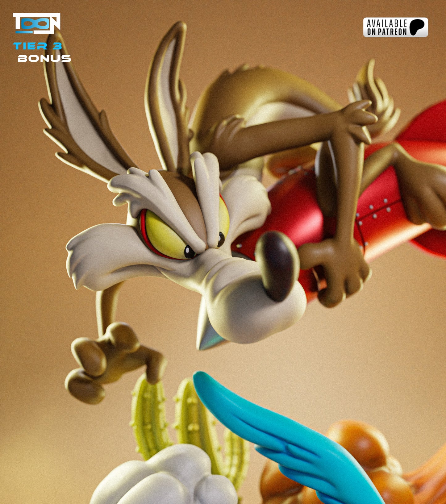 Coyote And Road Runner Statue 3D-Printed Kit