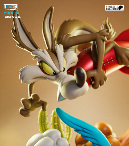 Coyote And Road Runner Statue 3D-Printed Kit