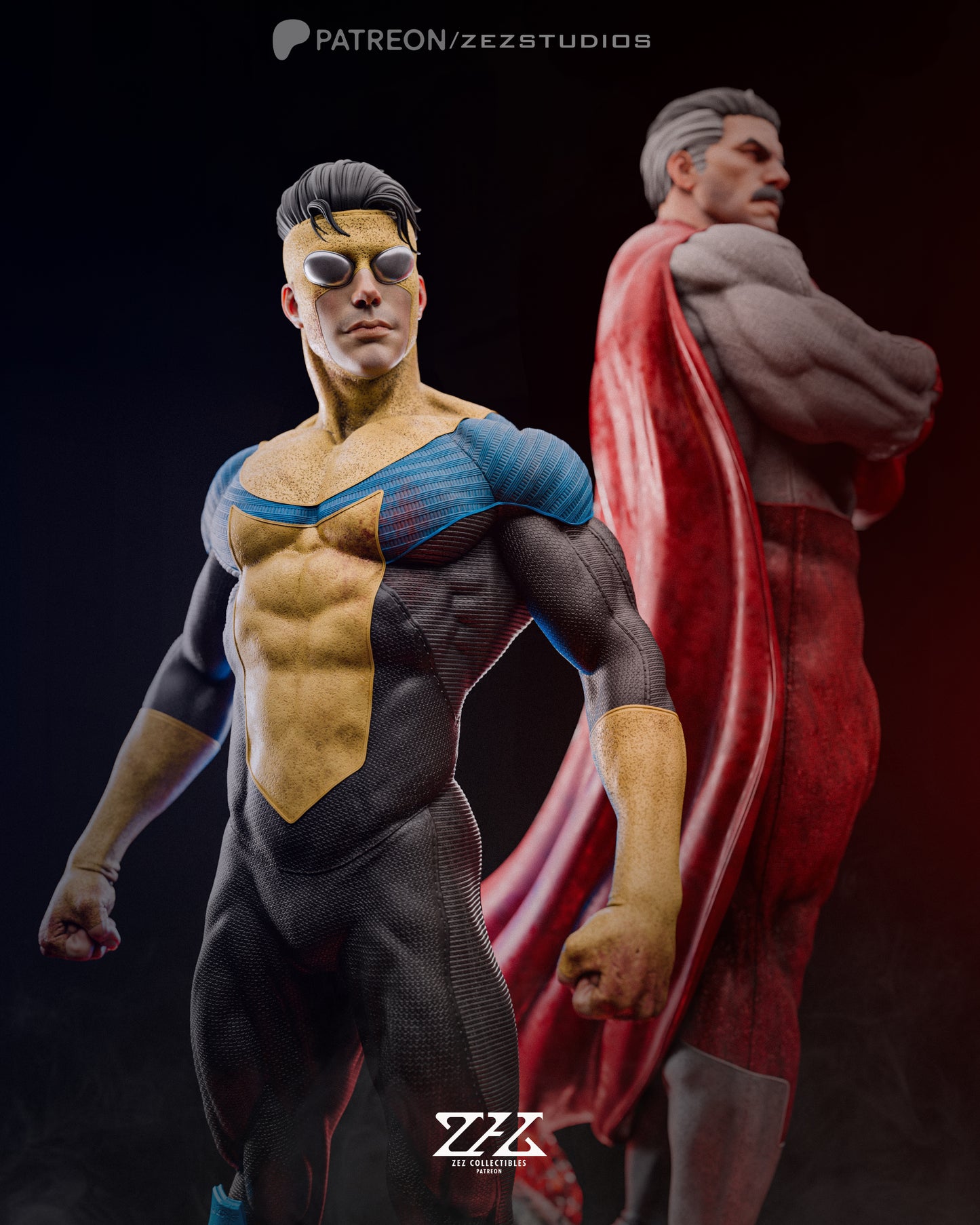 Invincible & Omni Man Statue 3D-Printed Kit