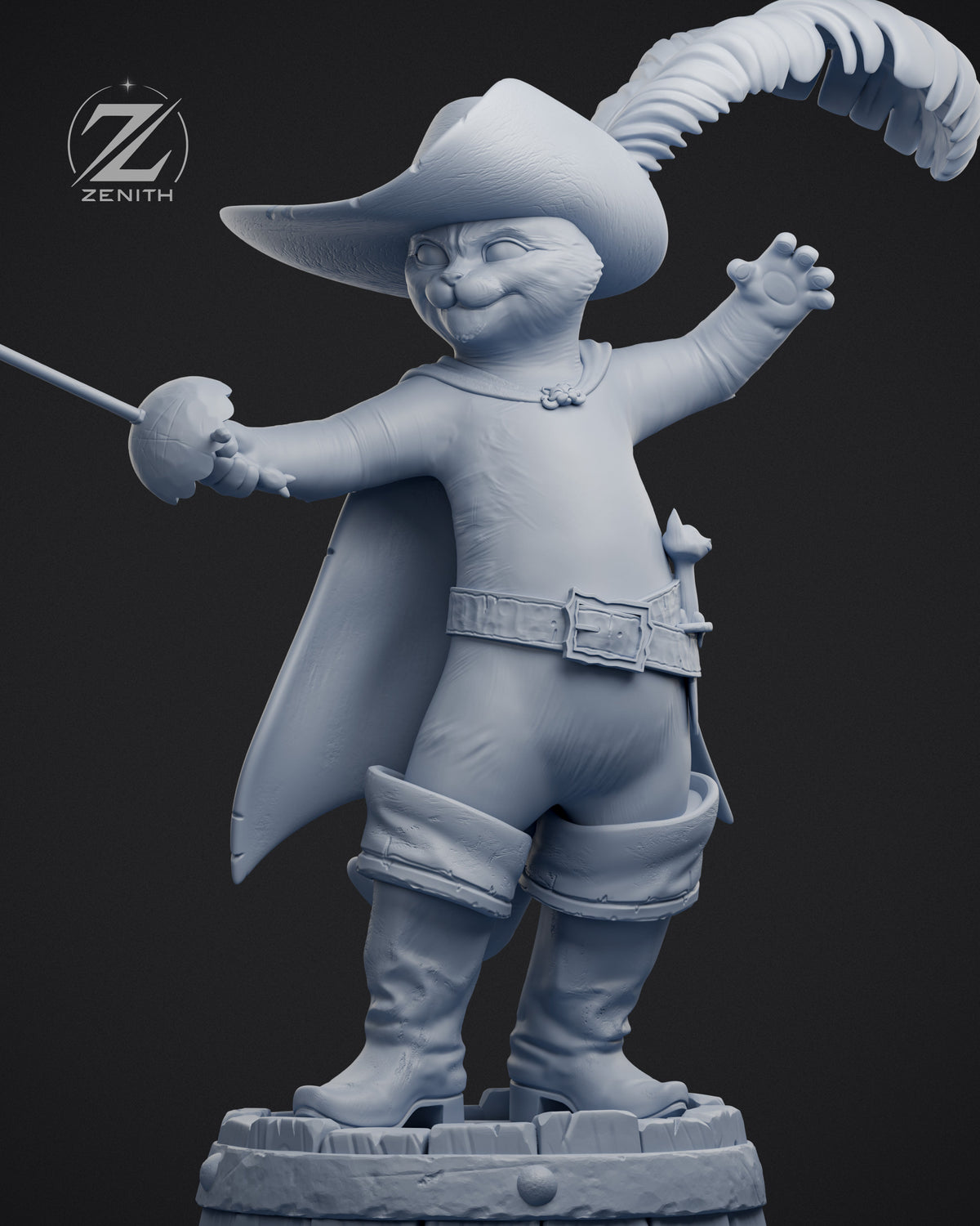 Puss In The Boots Statue 3D-Printed Kit