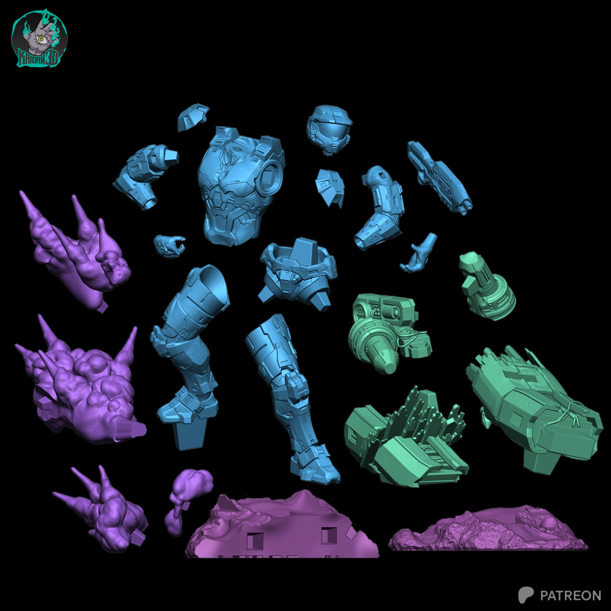 Master Chief Statue 3D-Printed Kit