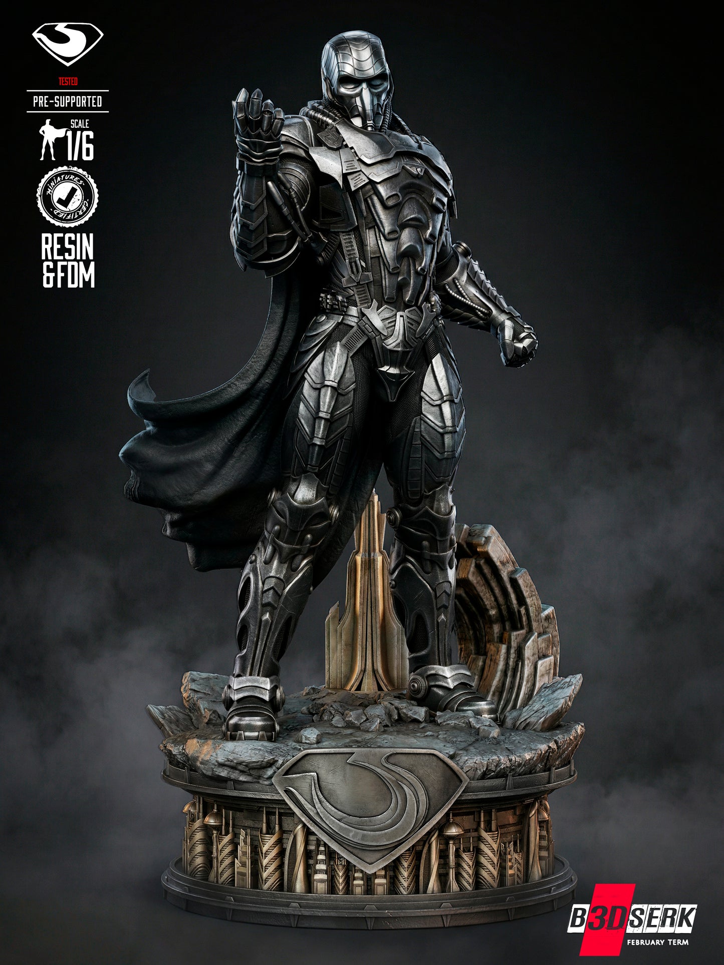 General Zod Statue 3D-Printed Kit