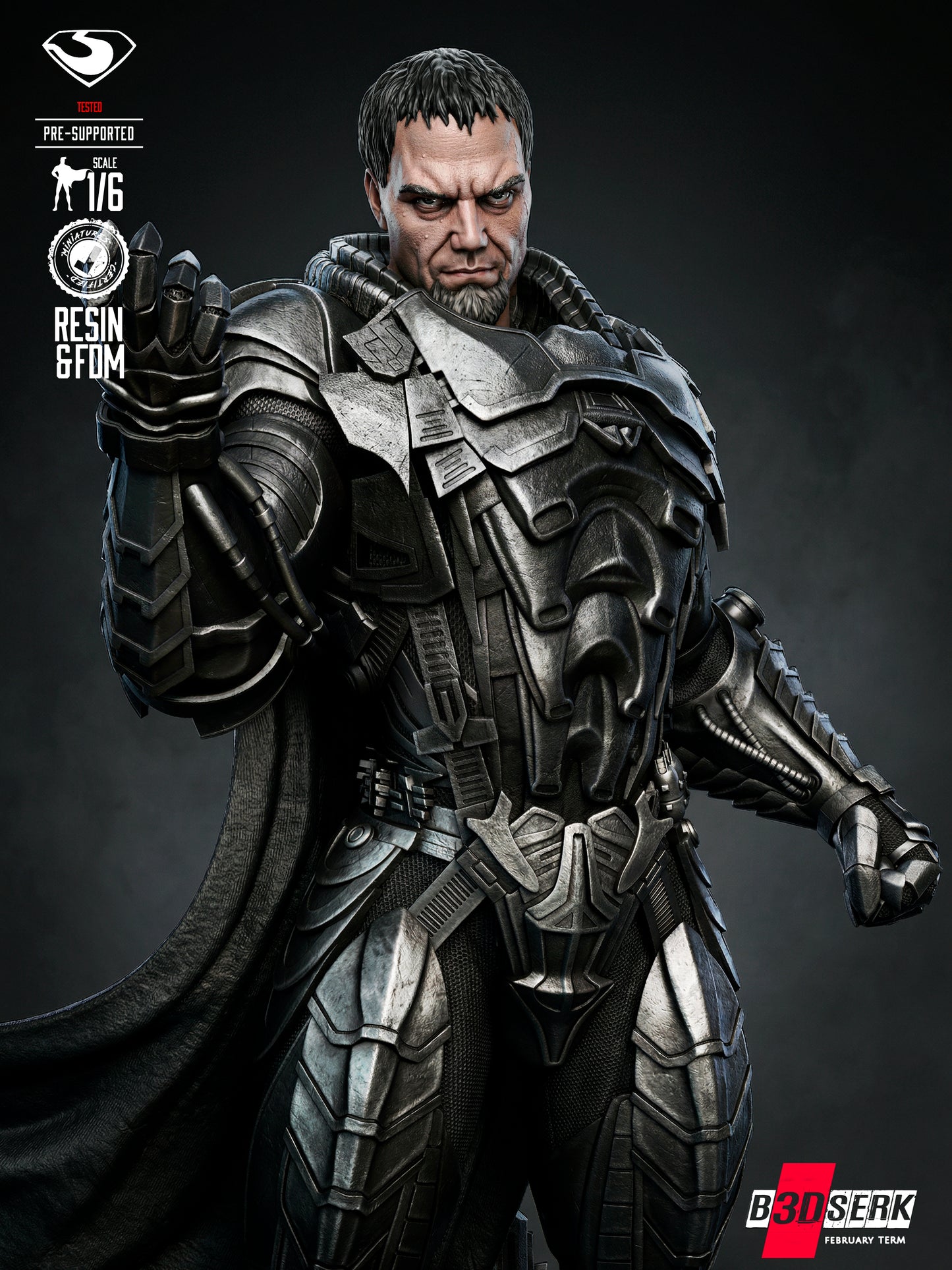 General Zod Statue 3D-Printed Kit