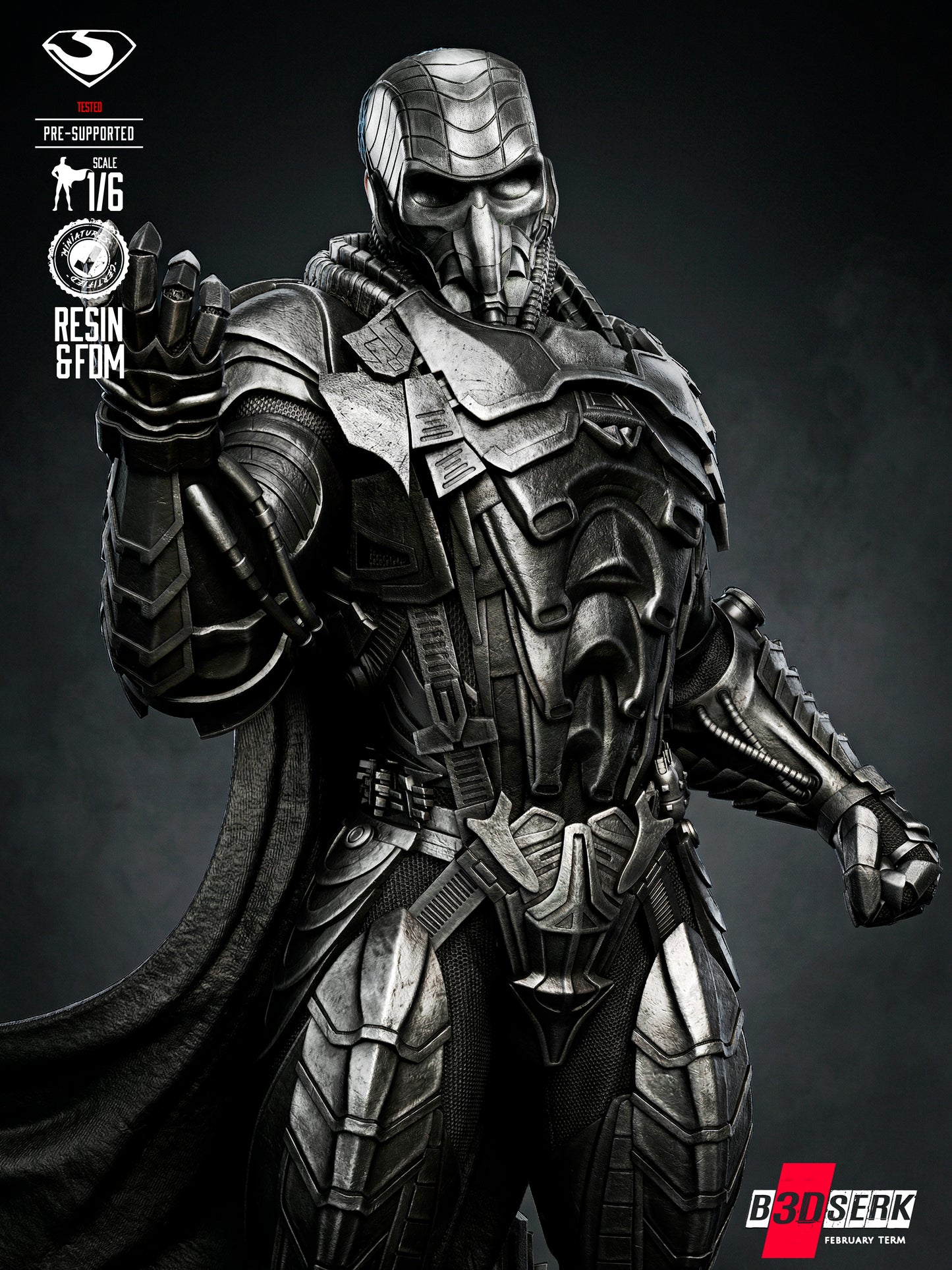 General Zod Statue 3D-Printed Kit