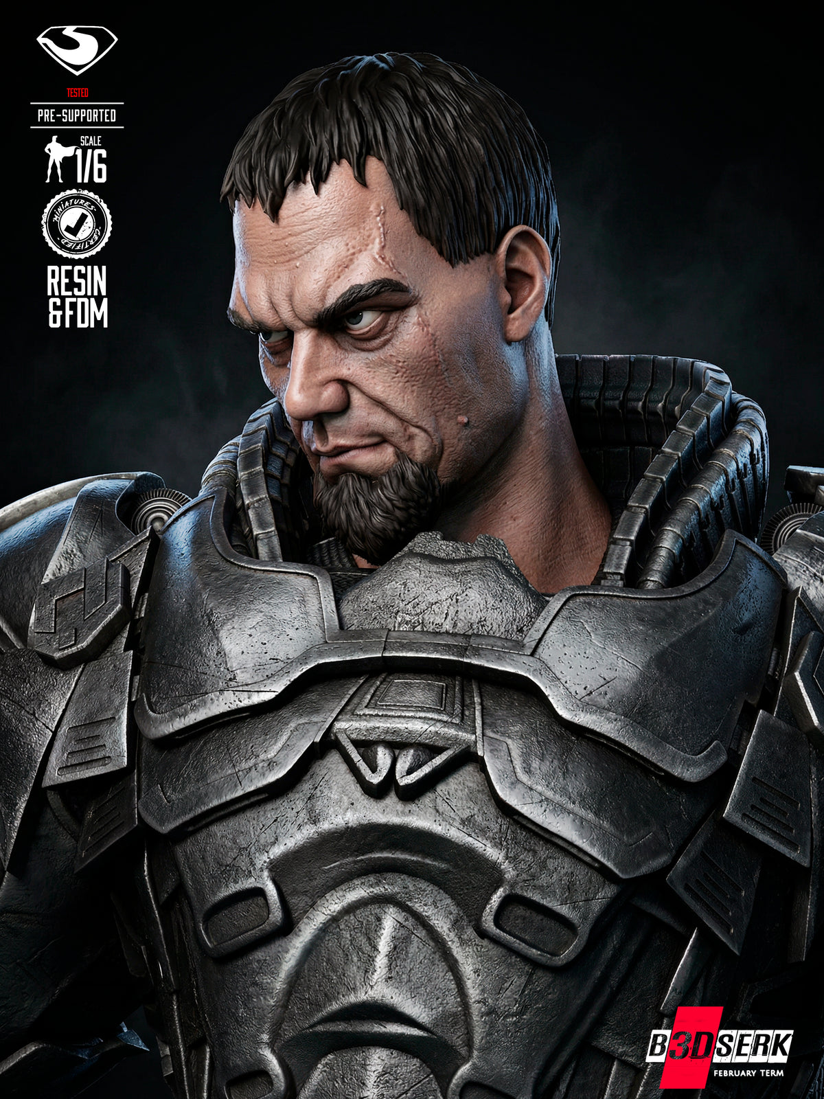 General Zod Statue 3D-Printed Kit