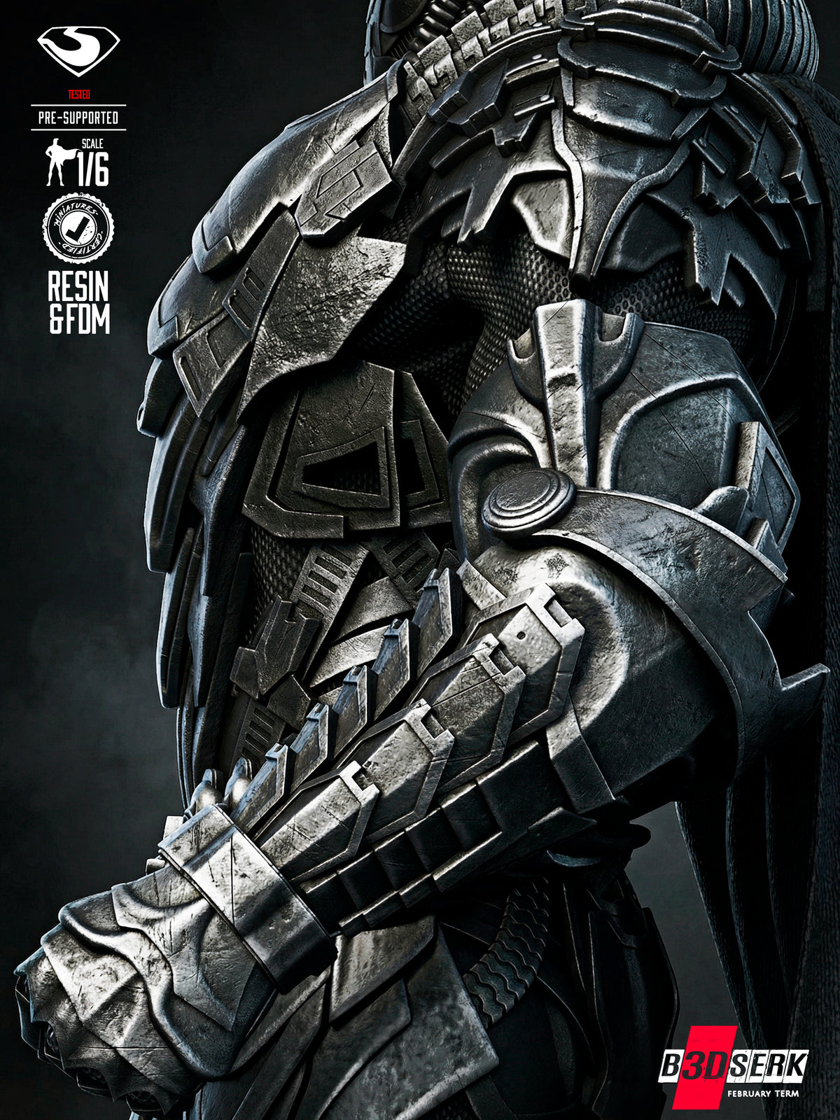 General Zod Statue 3D-Printed Kit