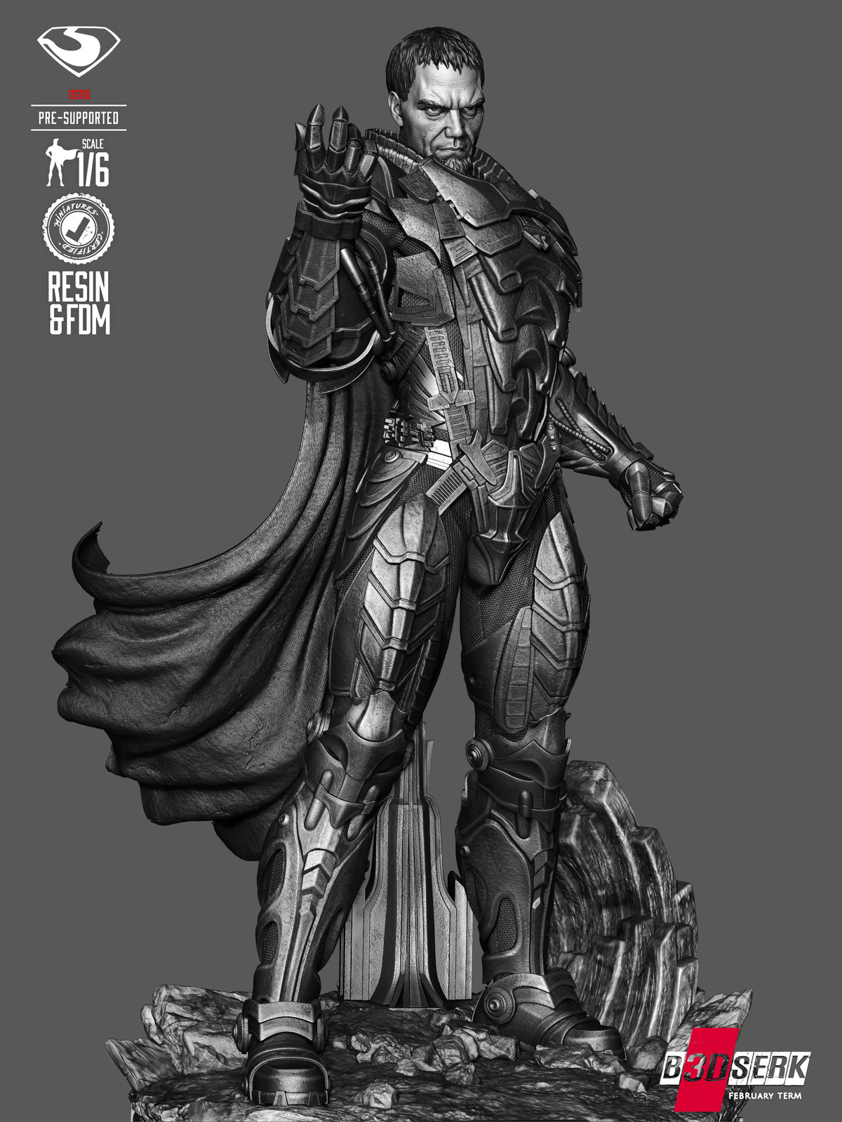 General Zod Statue 3D-Printed Kit