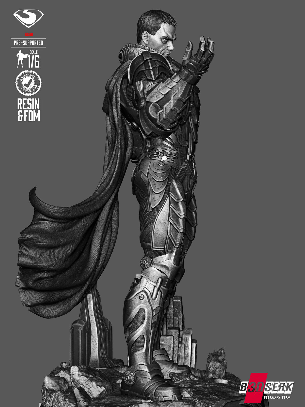 General Zod Statue 3D-Printed Kit